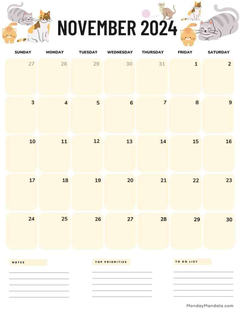 November 2024 Calendars (52 Free Printable Pdfs) for November 2024 Running Calendar Printable