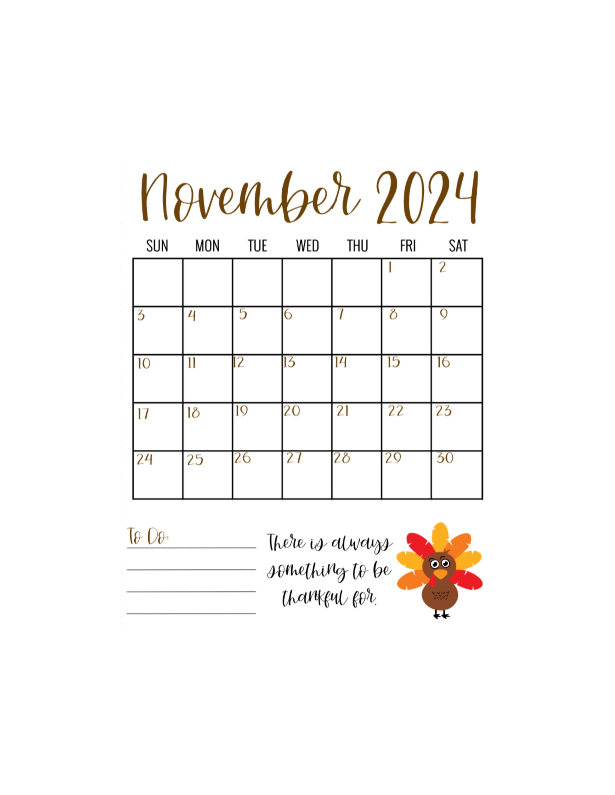 November 2024 Digital Download Calendar - Etsy within November 2024 Calendar Printable 11X17