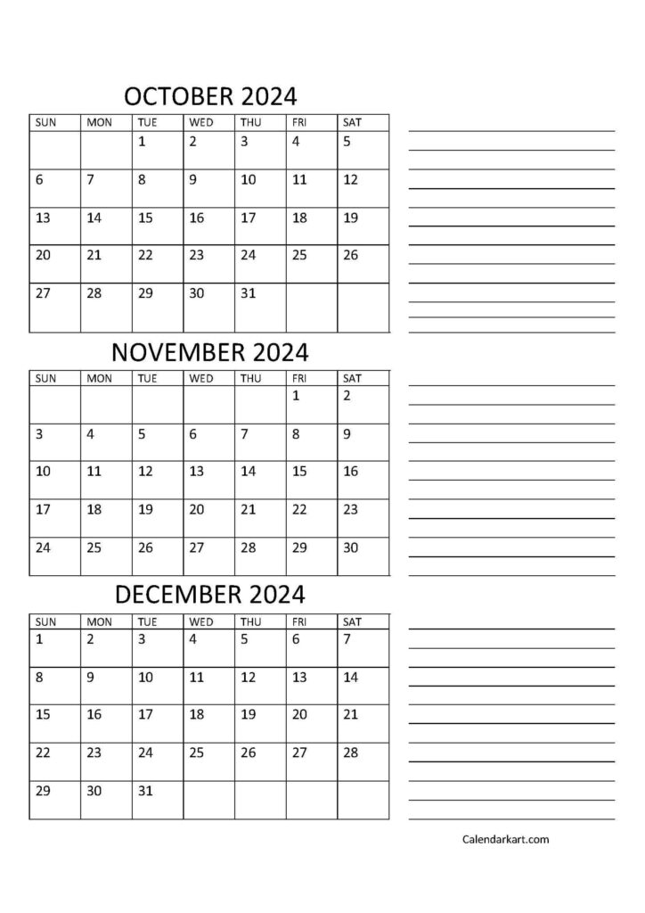 October November 2024 December Calendar Printable Printable Calendar