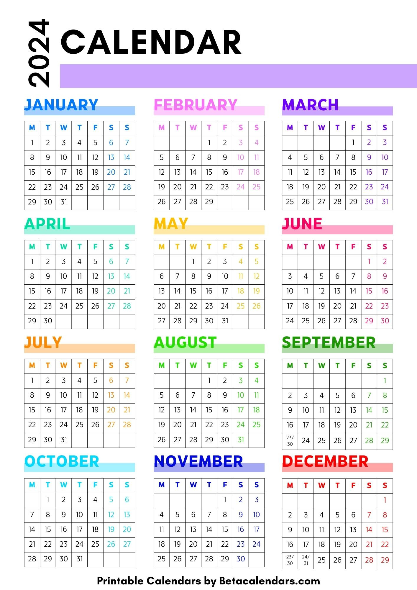 2024 Calendar - Beta Calendars intended for Beta Calendars December 2024 Calendar Printable