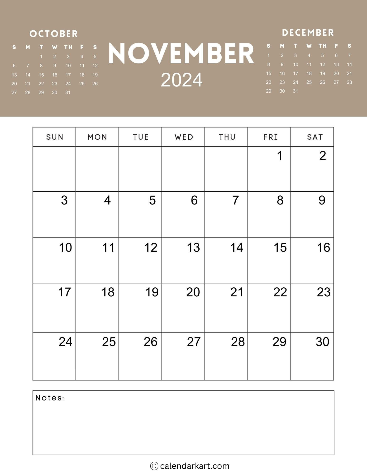 38 Printable November 2024 Calendars | Free Pdf - Calendarkart pertaining to November 2024 22 Calendar Printable