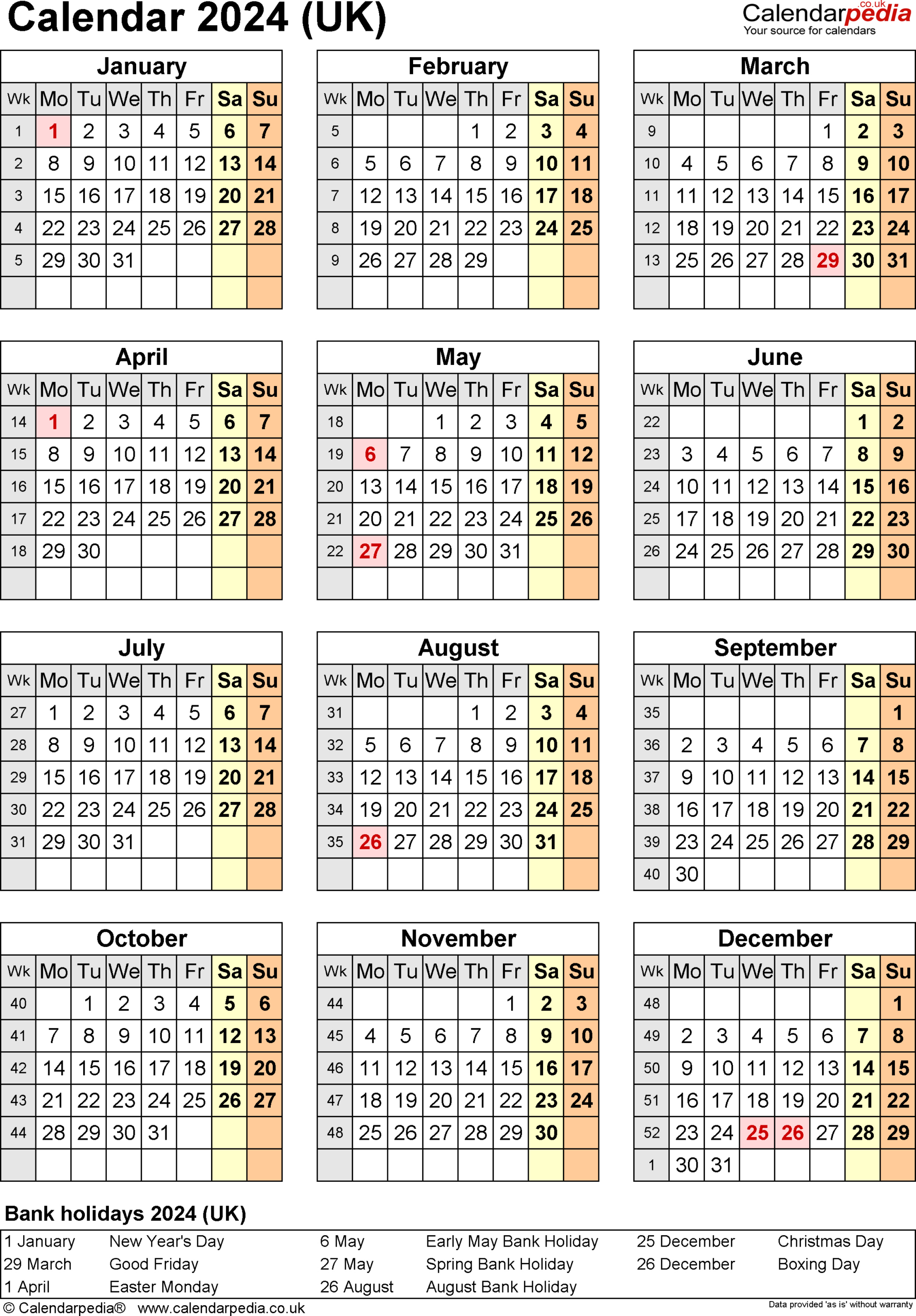 Calendar 2024 (Uk) - Free Printable Pdf Templates for December 2024 Uk Calendar Printable