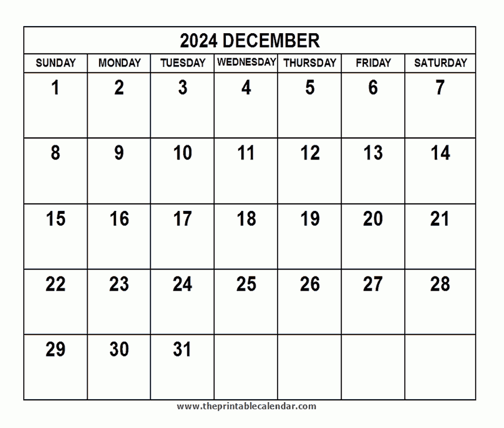 December 2024 Calendar in December 2024 Calendar Australia Printable