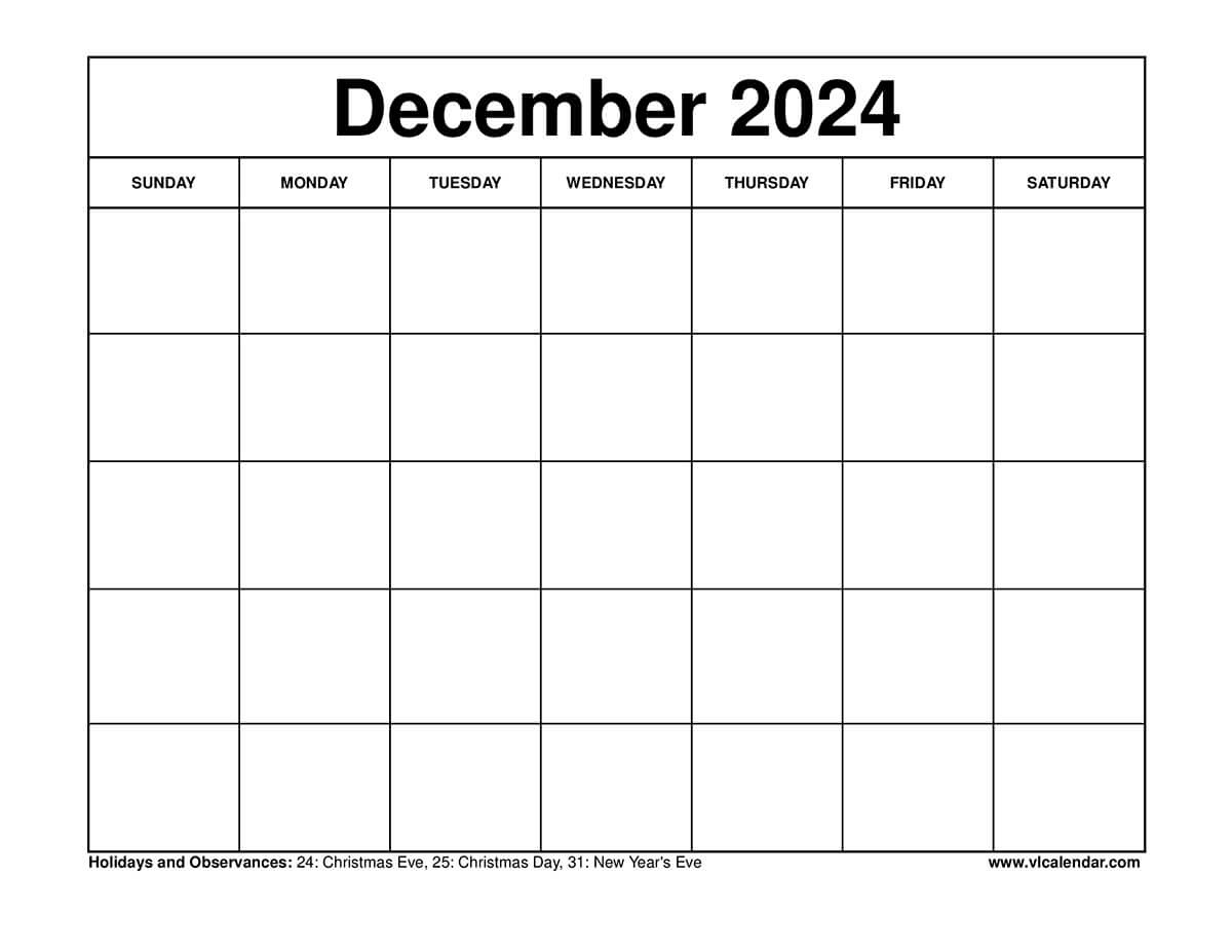 December 2024 Calendar Printable Templates With Holidays pertaining to December 2024 Calendar Printable Wincalendar