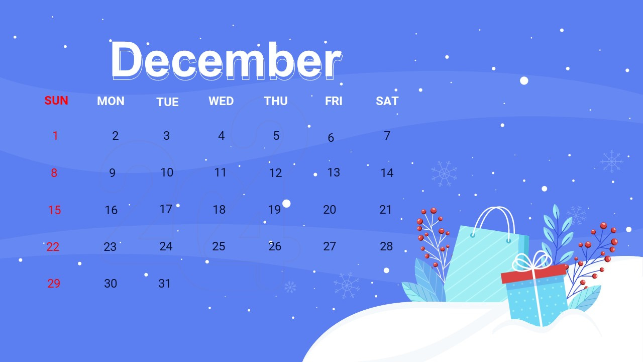 December 2024 Calendar Template For Ppt And Google Slides - Slidechef regarding Google Calendar December 2024 Printable