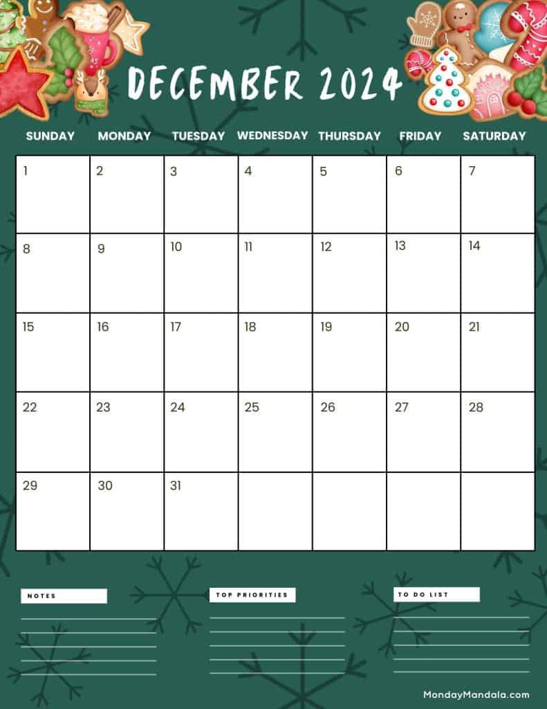 December 2024 Calendars (52 Free Pdf Printables) in December 2024 Calendar Printable Portrait