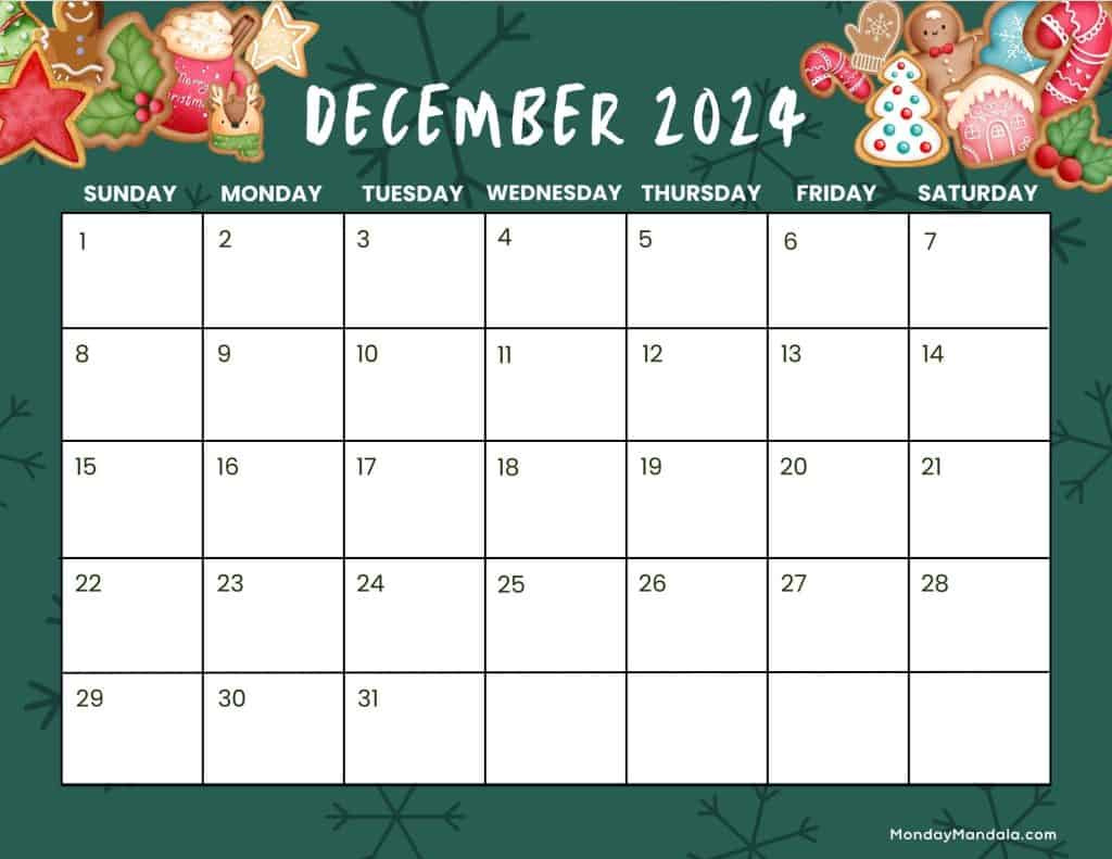 December 2024 Calendars (52 Free Pdf Printables) throughout Printable Christmas December 2024 Calendar