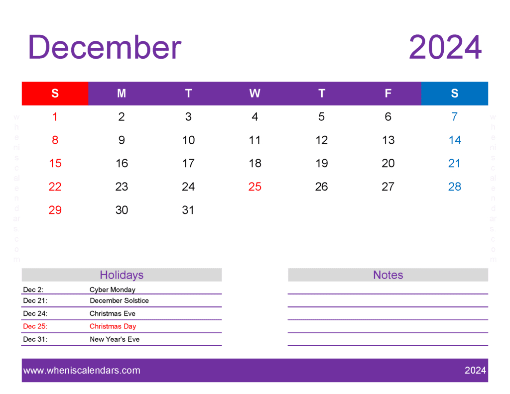 December 2024 Printable Calendar Waterproof Monthly Calendar intended for December 2024 Printable Calendar Waterproof