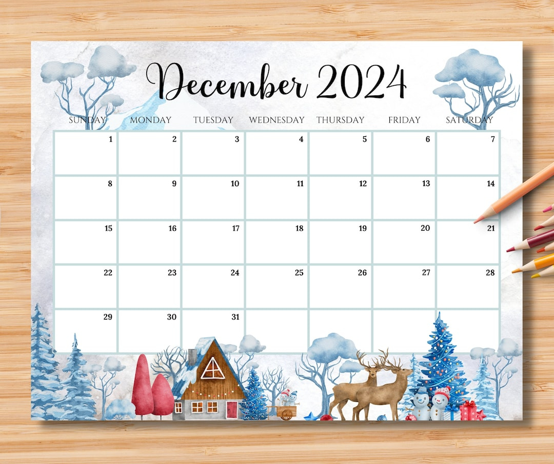 Editable December 2024 Calendar, Beautiful Winter In A Highland with regard to Calendar December 2024 Australia Printable