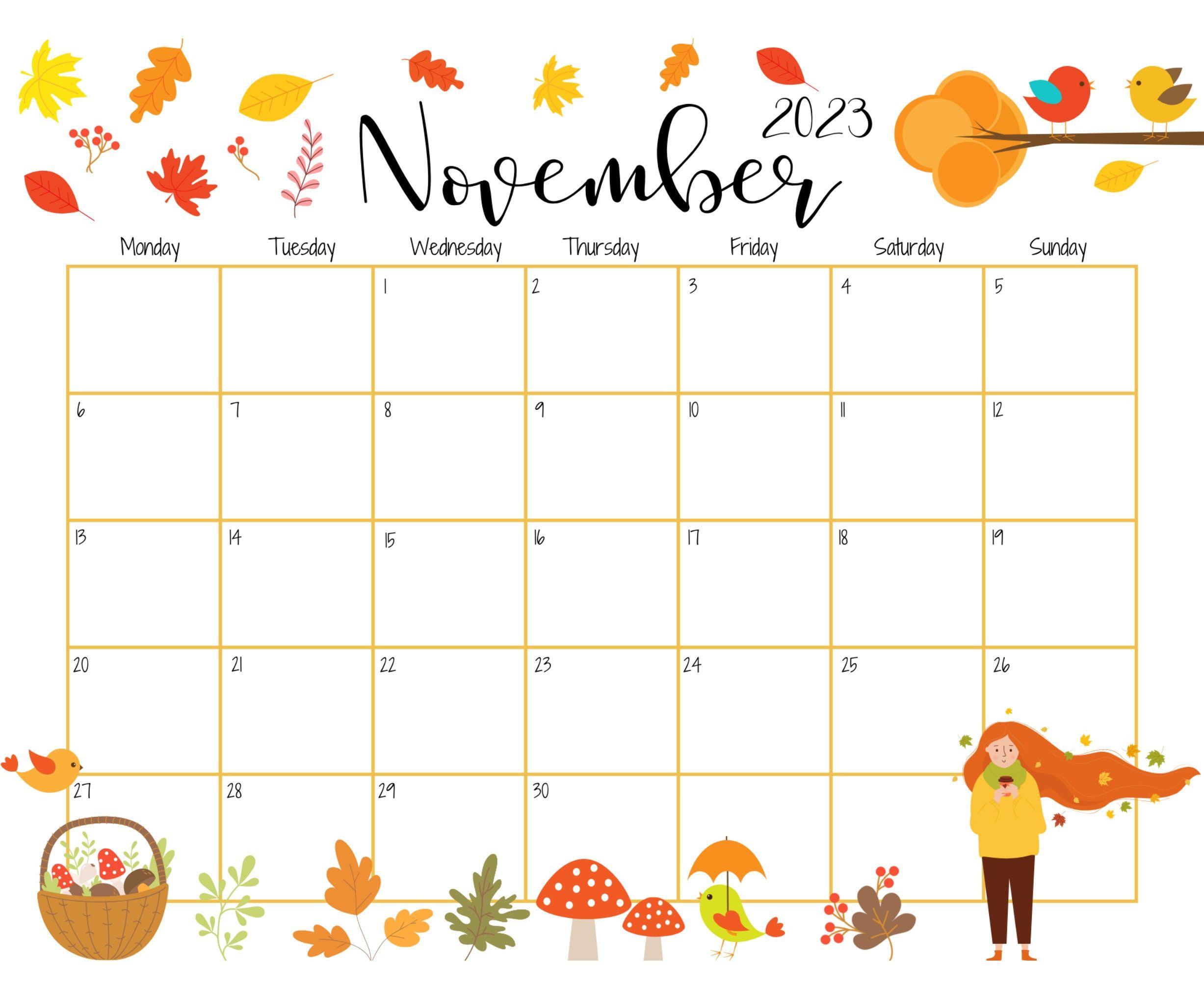 Editable November 2024 Calendar, Fall Foliage, Calendar For Women regarding November 2024 Printable Calendar Pinterest