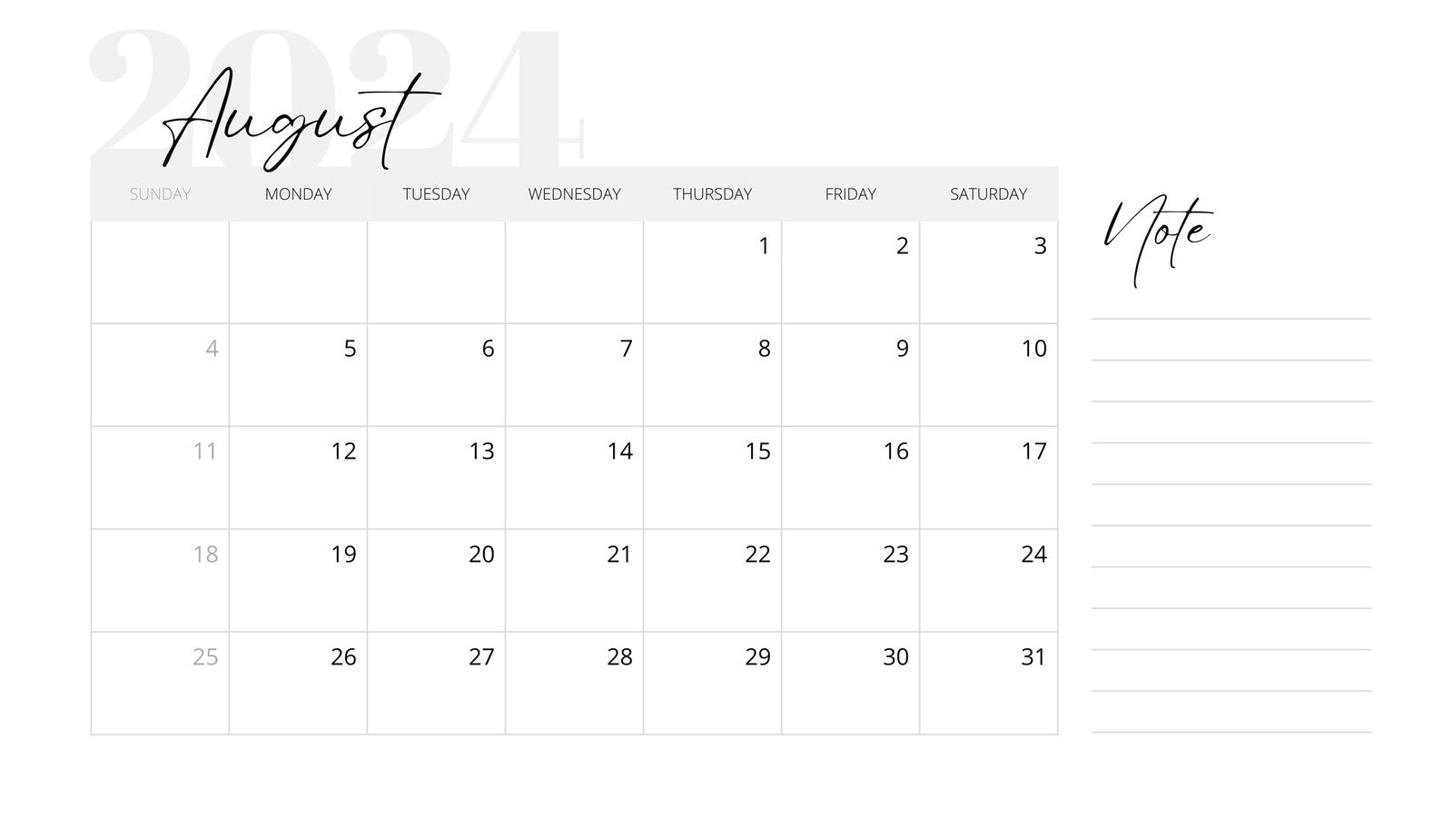 Free Printable August 2024 Calendar Templates | Canva in Agusut December 2024 And 2024 Monthly Calendar Printable