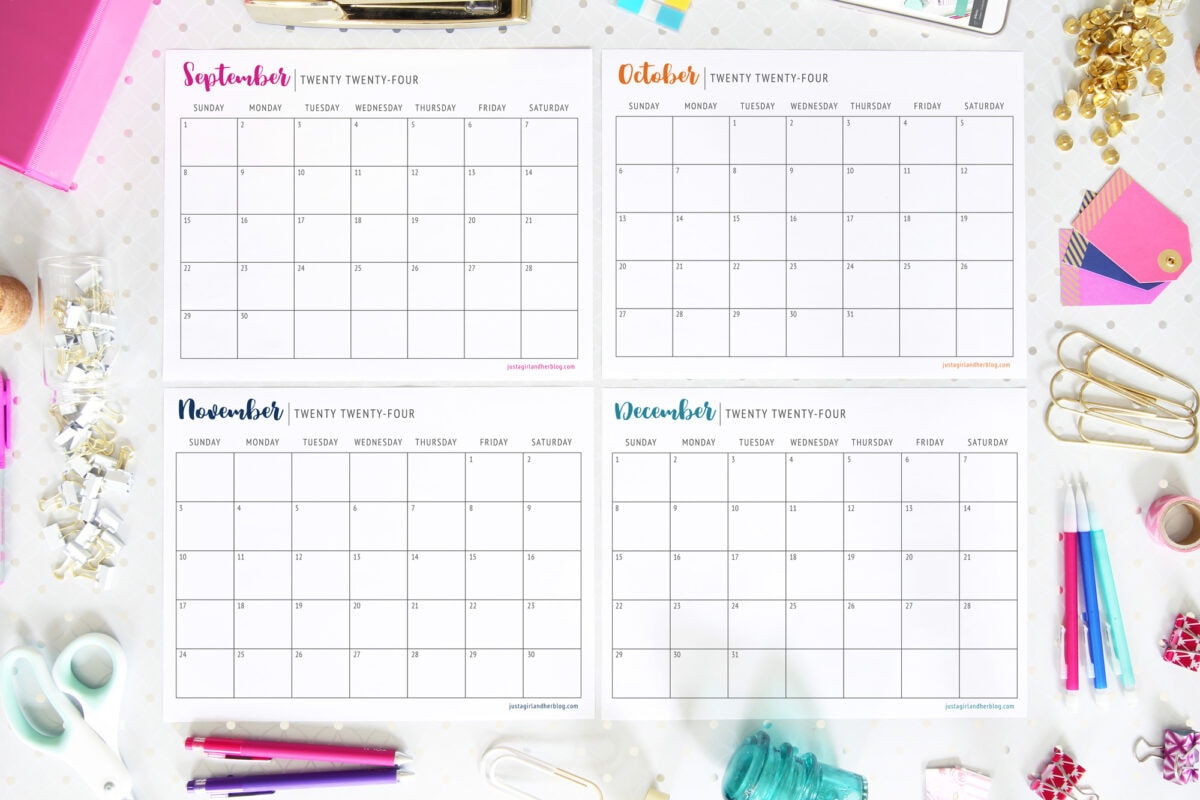 Free Printable Calendar 2024 | Abby Organizes for Calendar September October November December 2024 Seperate Printable Cute