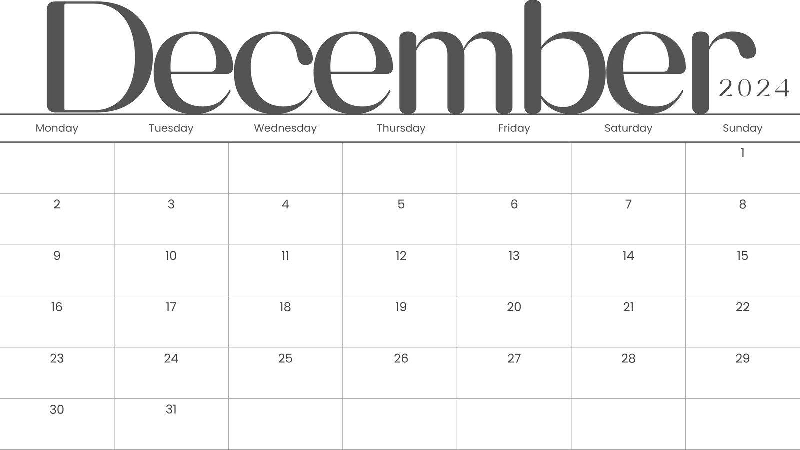 Free, Printable December 2024 Calendar Templates | Canva pertaining to December 2024 Calendar Printable Win