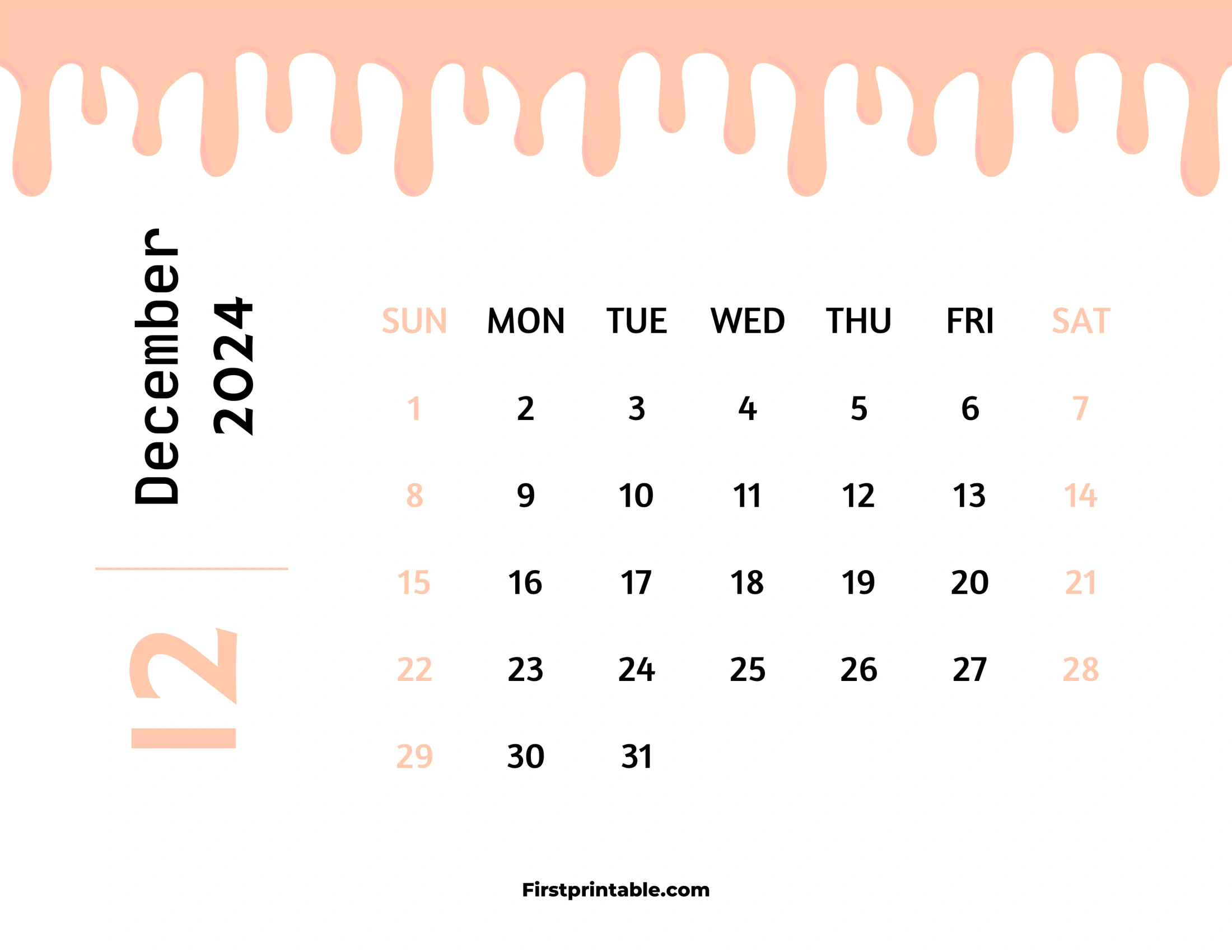 Free Printable &amp;amp; Fillable December Calendars 2024 regarding 2024 Apr December Calendar Printable