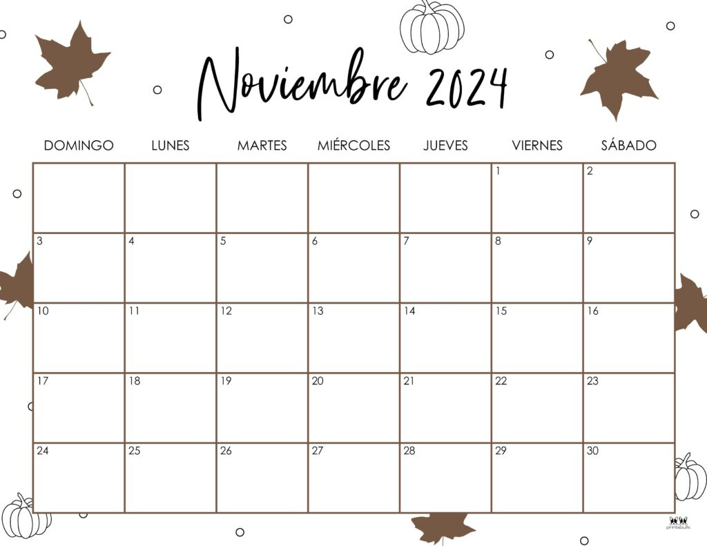 November 2024 Calendars - 50 Free Printables | Printabulls with November 2024 Calendar Printable With Design