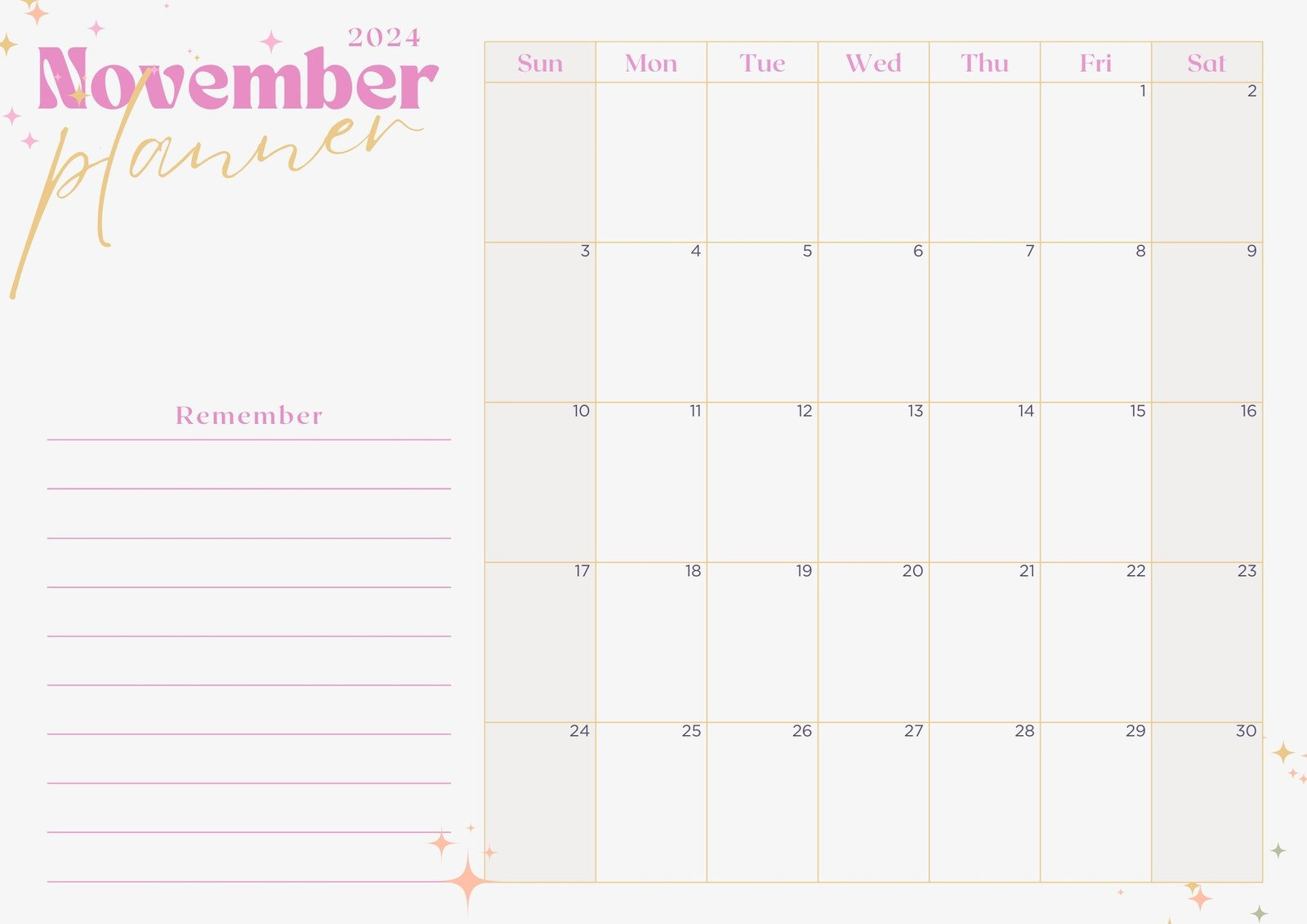 Page 15 - Free And Customizable Calendar Templates | Canva with regard to November 2024 Calendar Printable Tumblr