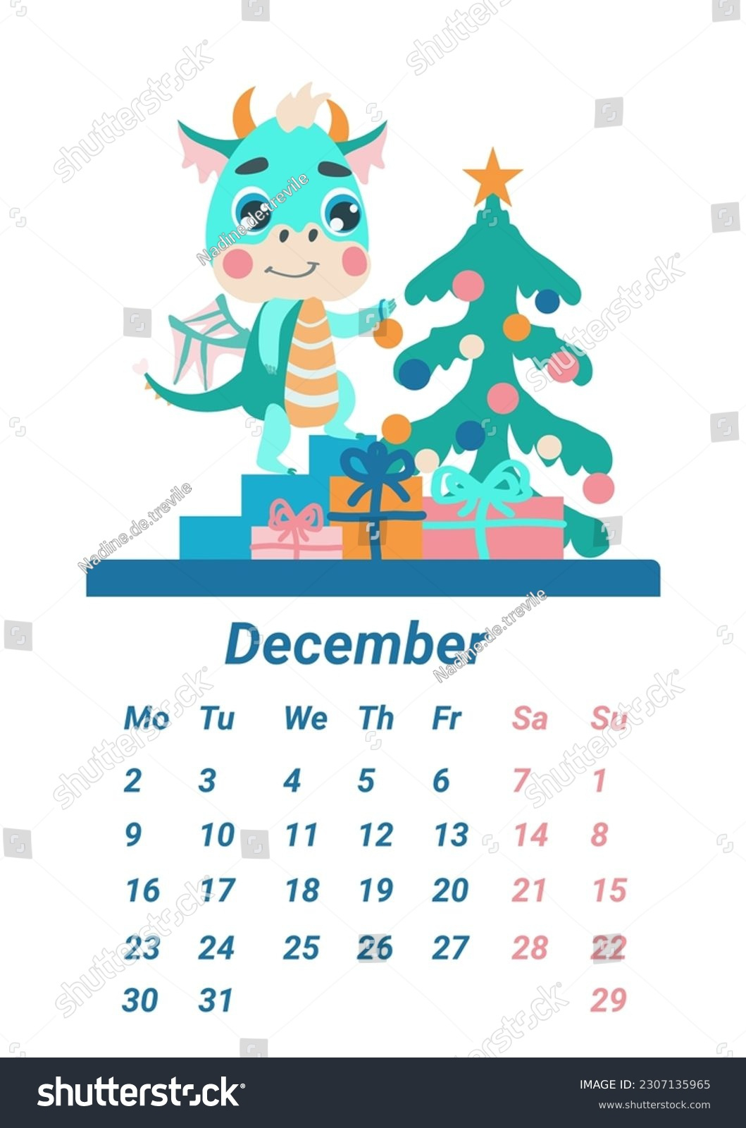 Vertical Page Childrens Calendar Small Green Stock Vector (Royalty inside December 2024 Children&amp;#039;S Calendar Printable