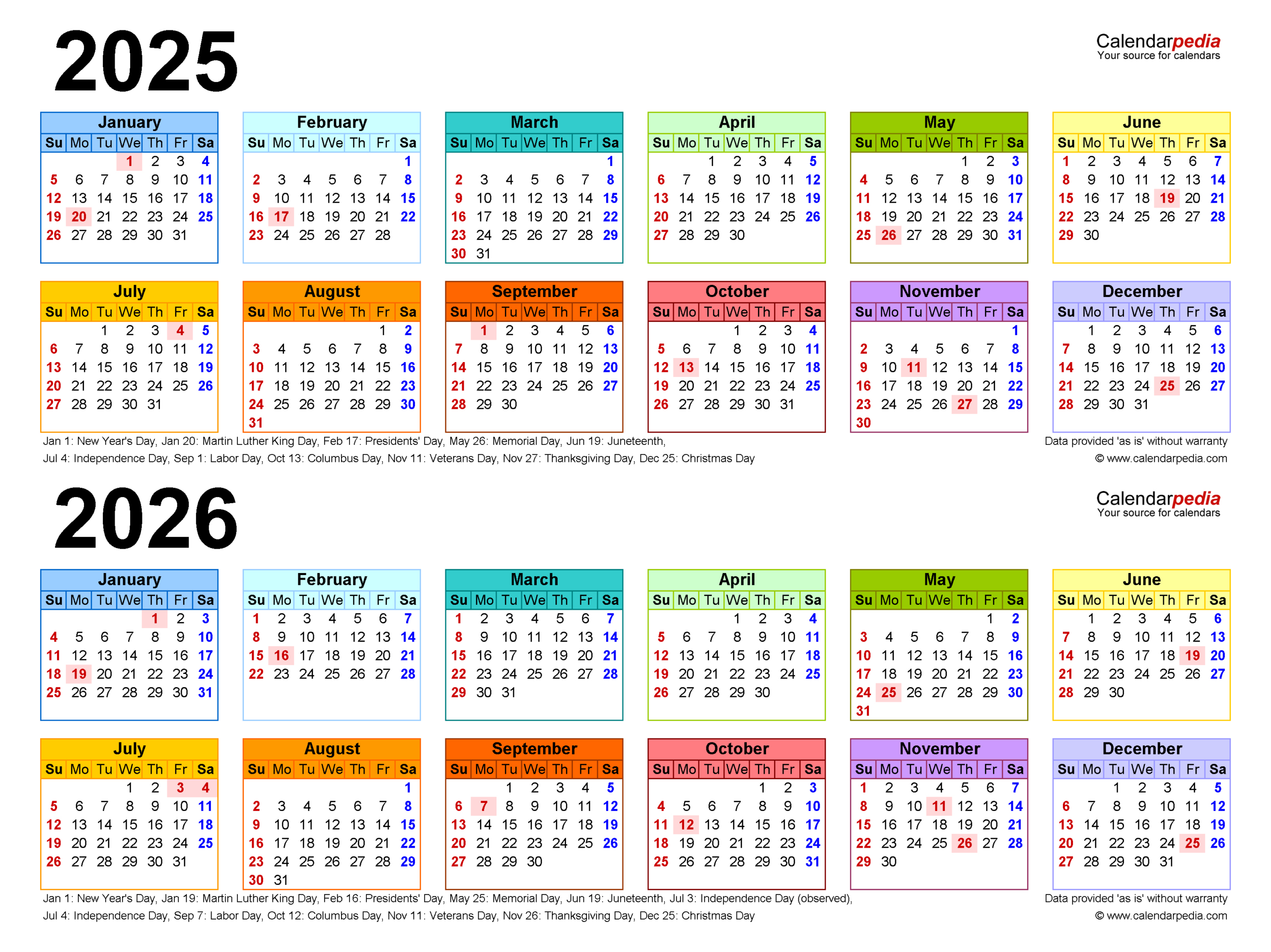 2025-2026 Two Year Calendar - Free Printable Pdf Templates for 2025 And 2026 Calendar Printable Free