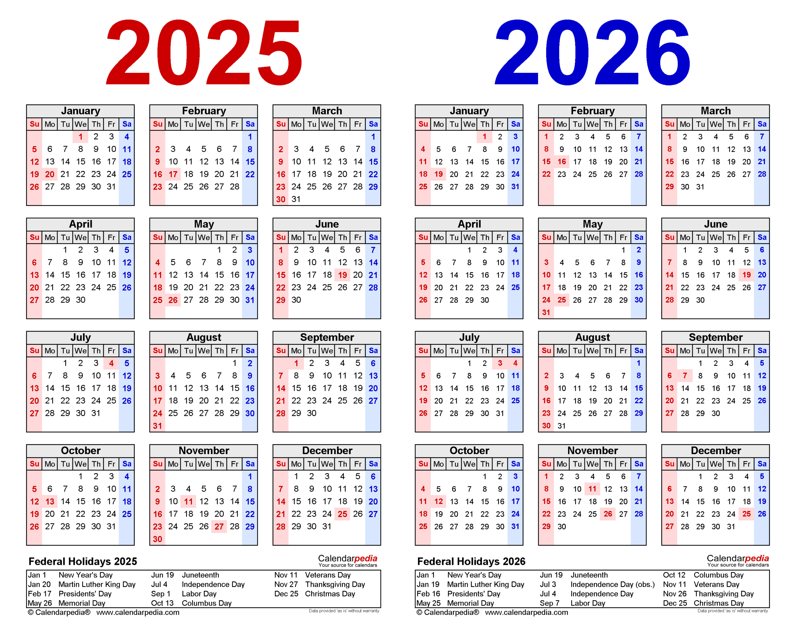 2025-2026 Two Year Calendar - Free Printable Pdf Templates for 2025 And 2026 Calendar Printable