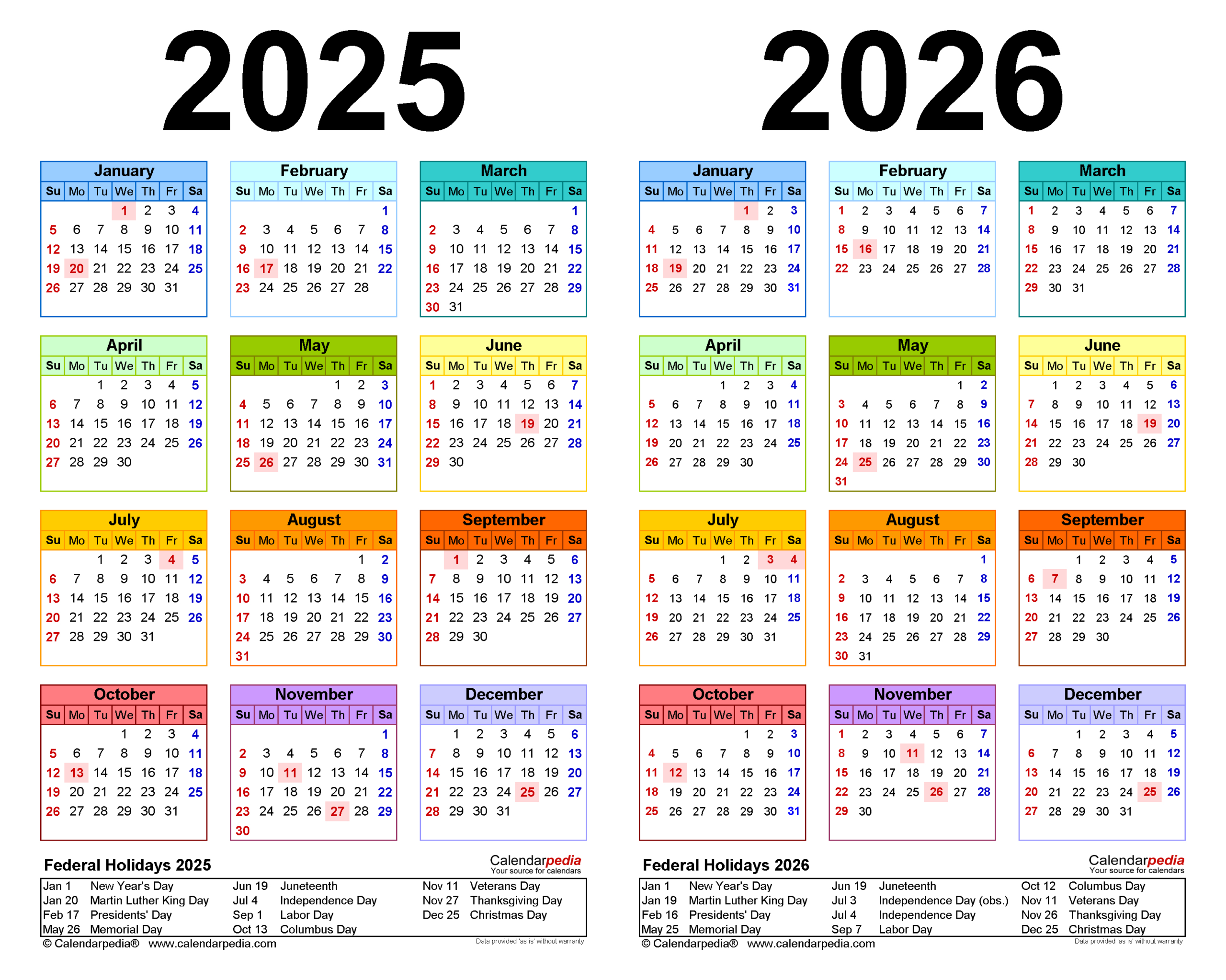 2025-2026 Two Year Calendar - Free Printable Pdf Templates in 2025-2026 Calendar Printable