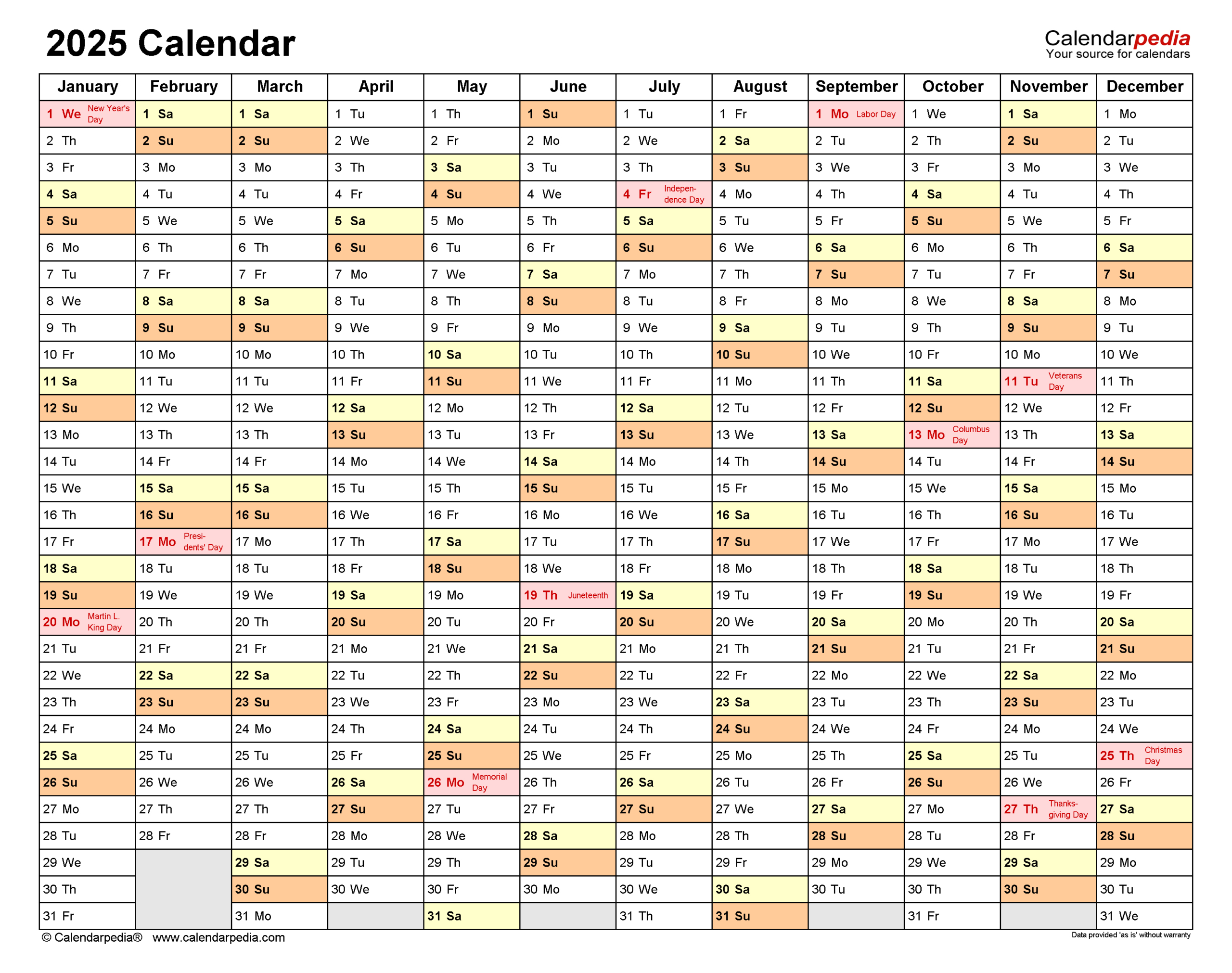 2025 Calendar - Free Printable Pdf Templates - Calendarpedia pertaining to 2025 Calendar Printable Calendarpedia