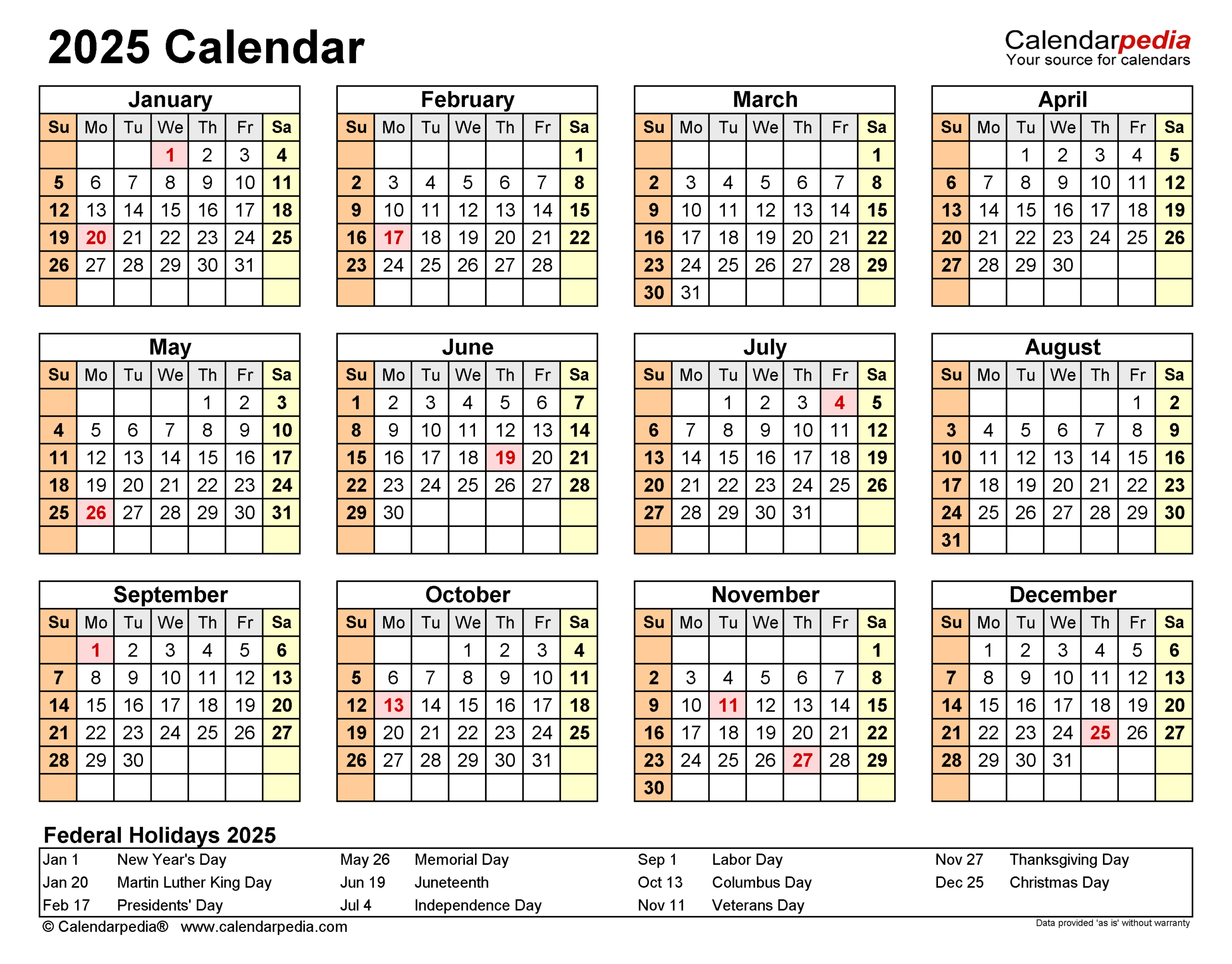 2025 Calendar - Free Printable Pdf Templates - Calendarpedia with regard to 2025 Calendar Printable Calendarpedia