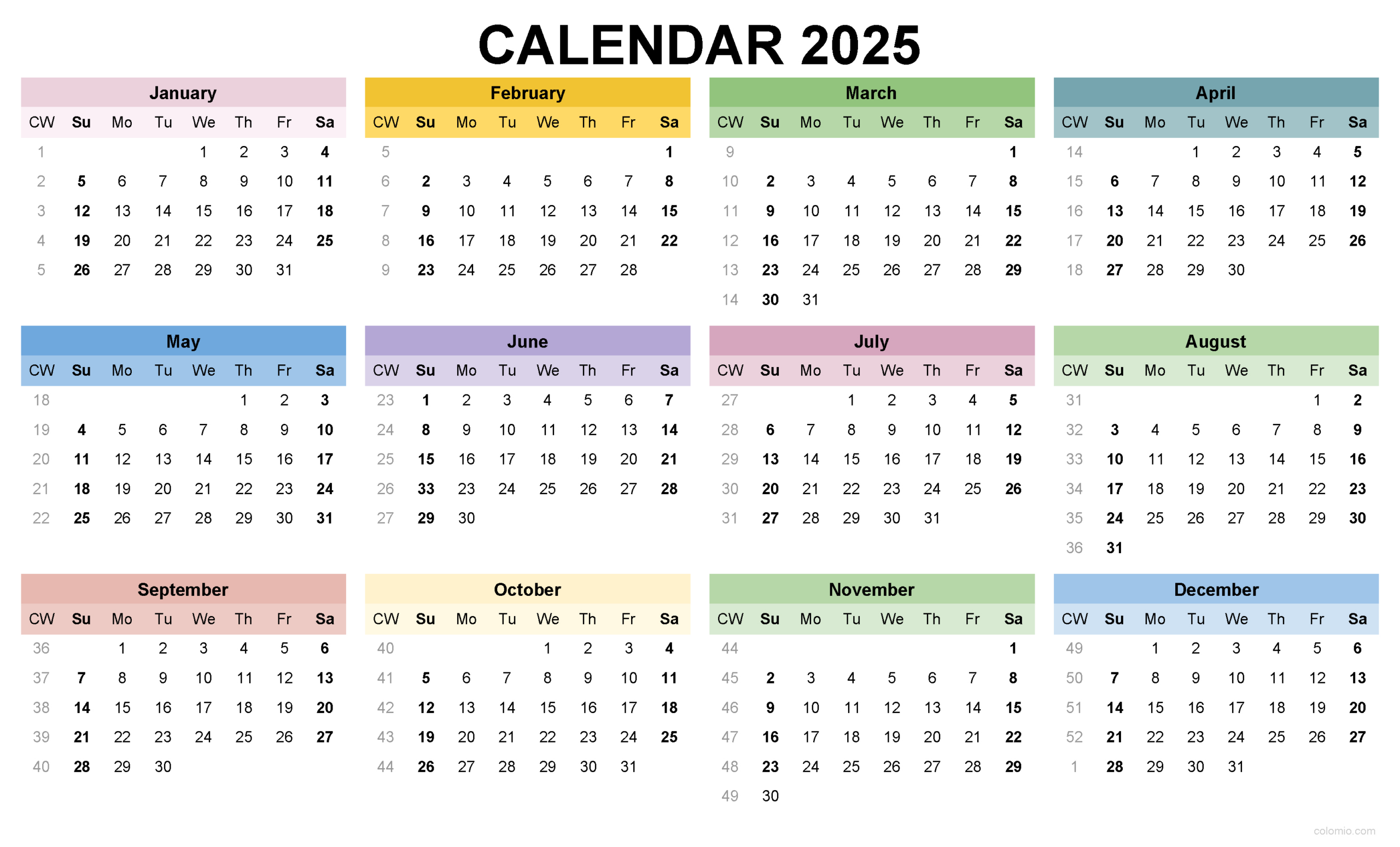 2025 Calendar Printable, ✓ Pdf, Excel And Image File - Free in Nalc Calendar 2025 With Holidays Printable