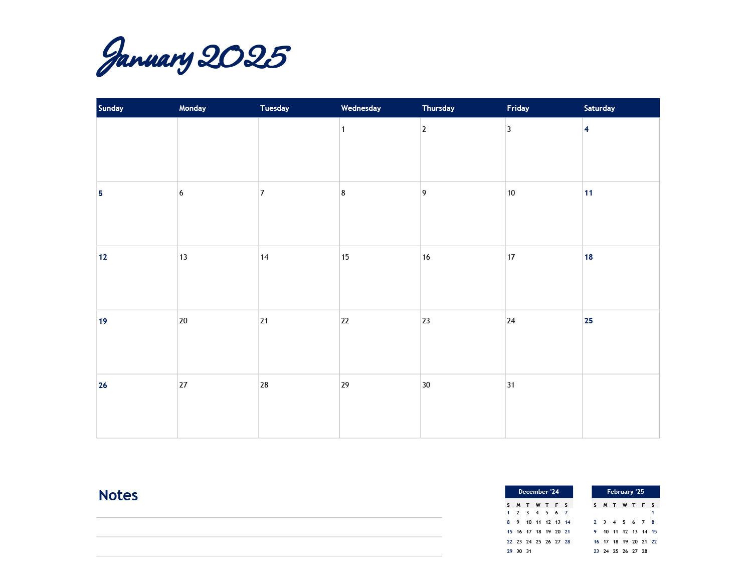 2025 Calendar Template - Excel | Google Sheets - Highfile in Google Calendar 2025 Printable