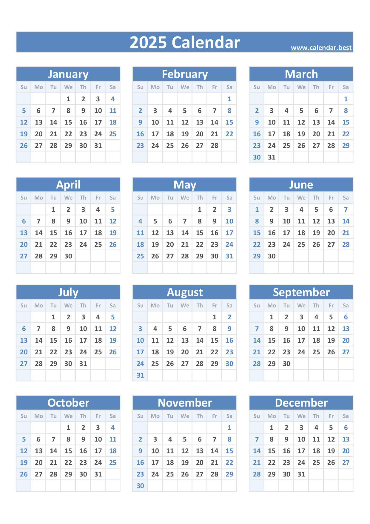 2025 Calendar With Week Numbers in A4 Calendar 2025 Printable