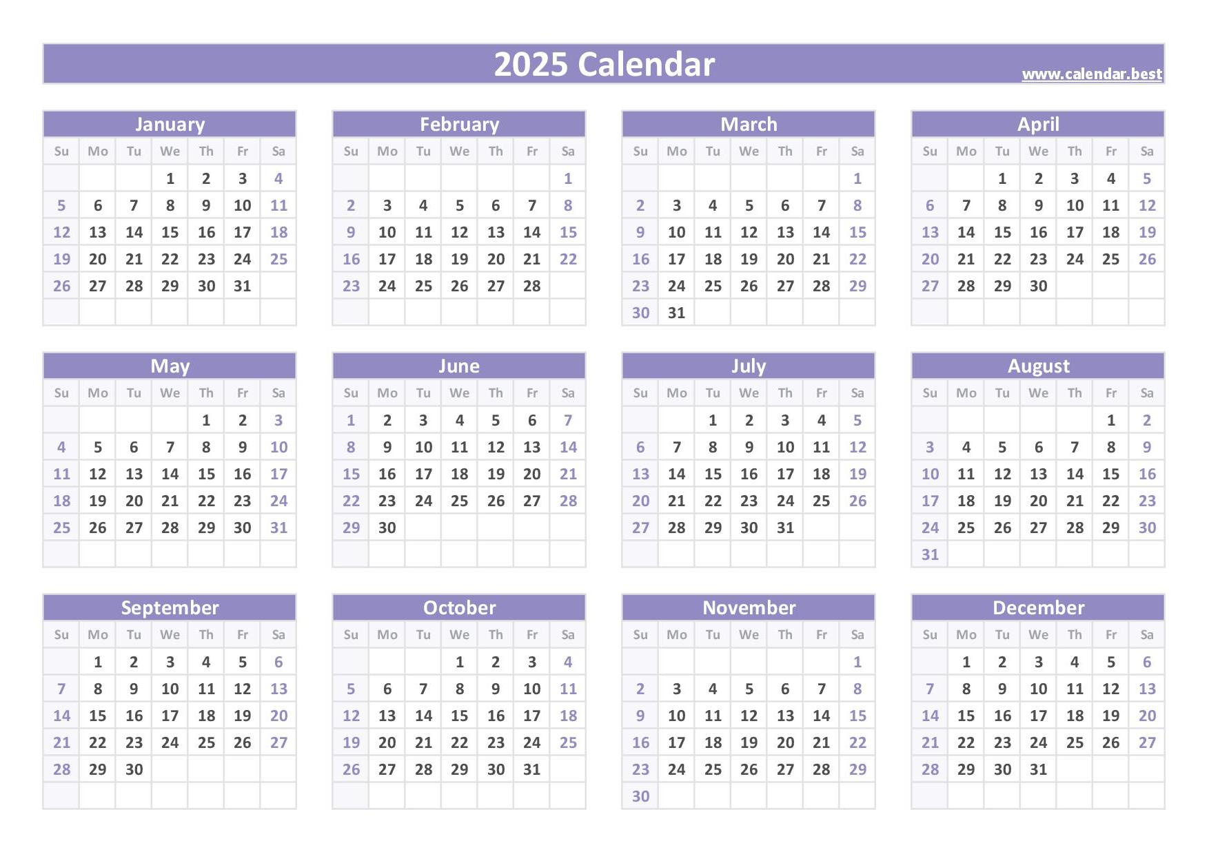 2025 Calendar With Week Numbers inside 2025 12 Month Calendar Printable