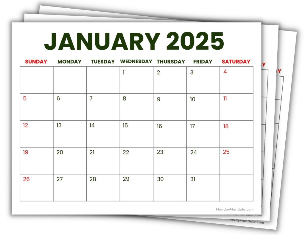 2025 Printable Calendars (56 Free Pdf Printables) for 2025 Free Calendar Printable