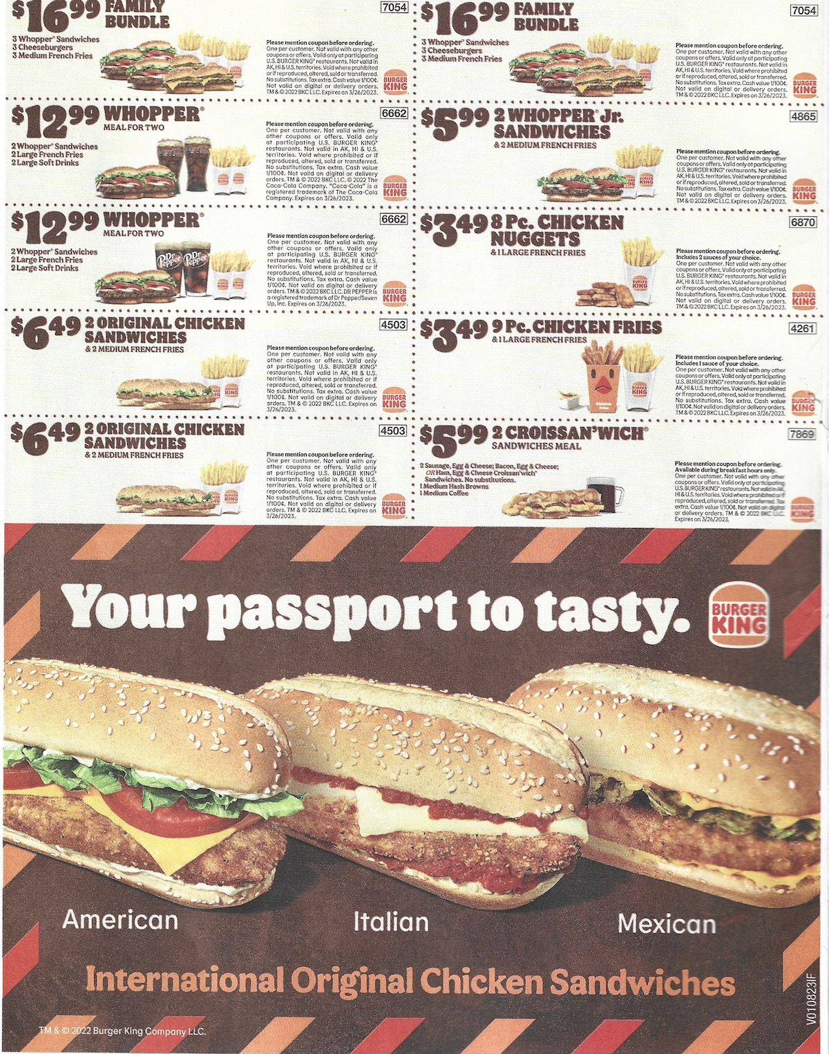 Burger King Chicago Deals Coupons January 2023 - Expires 3/26/2023 for January 2025 Subway Coupons Printable