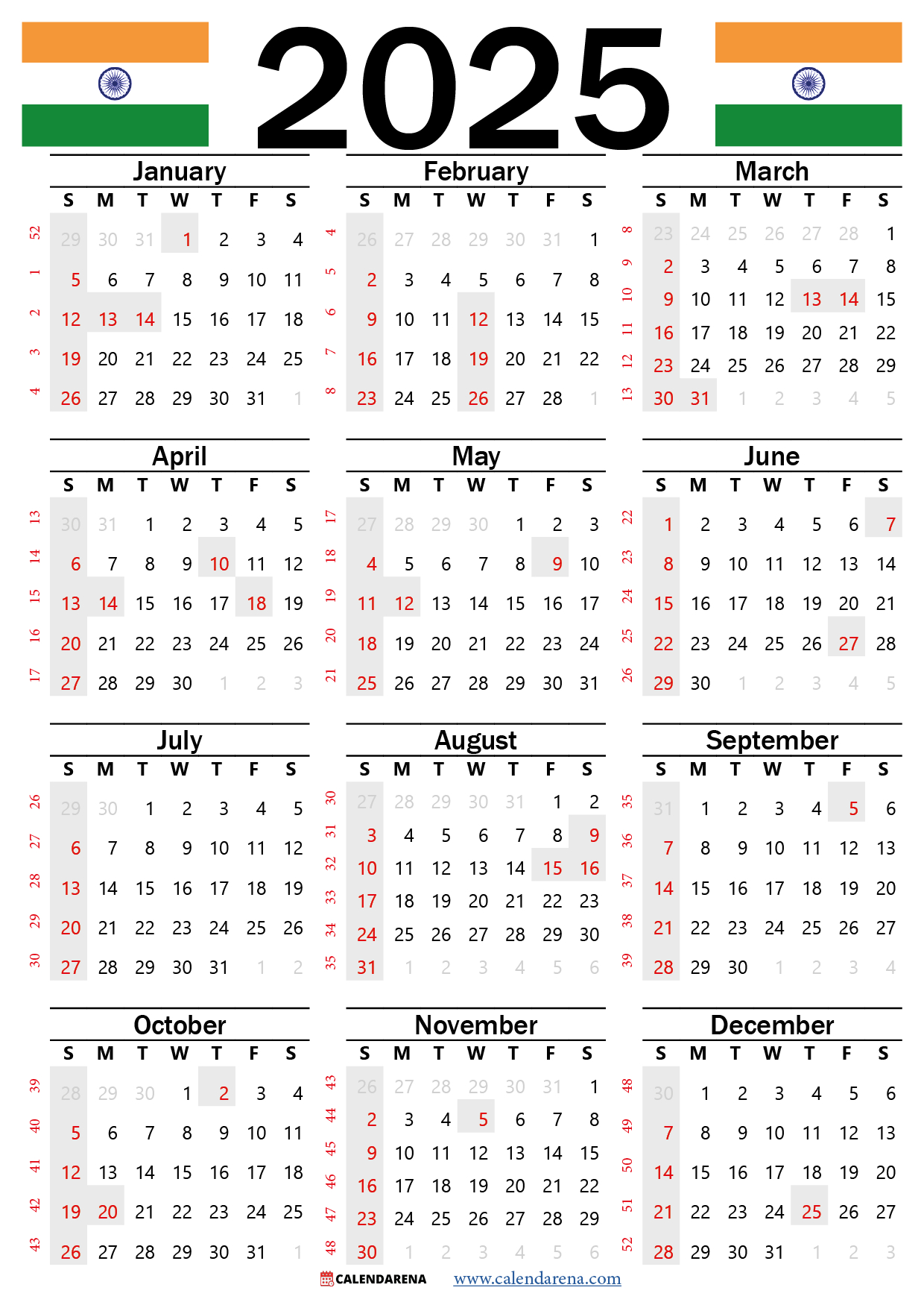 Calendar 2025 India With Holidays And Festivals pertaining to Indian Calendar 2025 With Holidays Printable