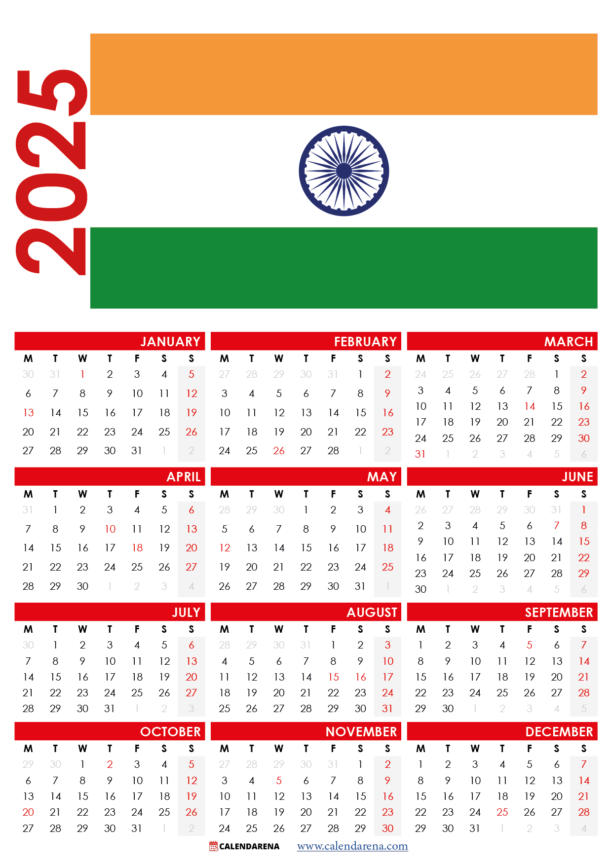 Calendar 2025 India With Holidays And Festivals with Indian Calendar 2025 With Holidays Printable