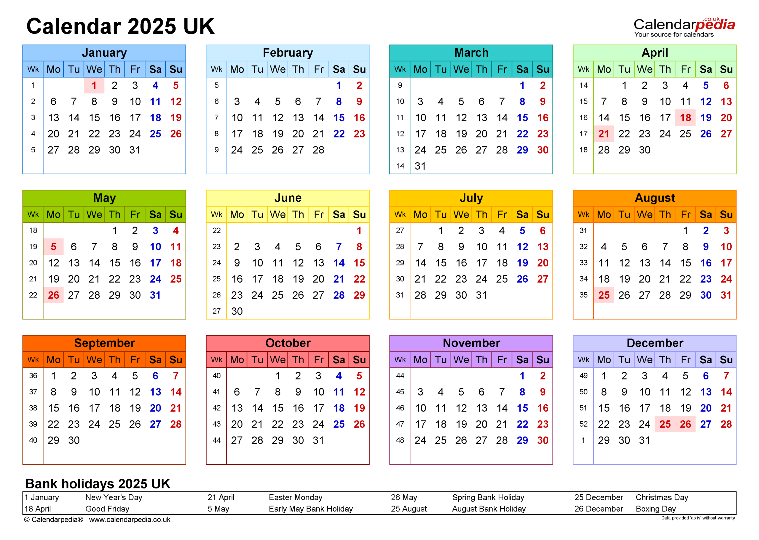 Calendar 2025 With Holidays Uk Pdf