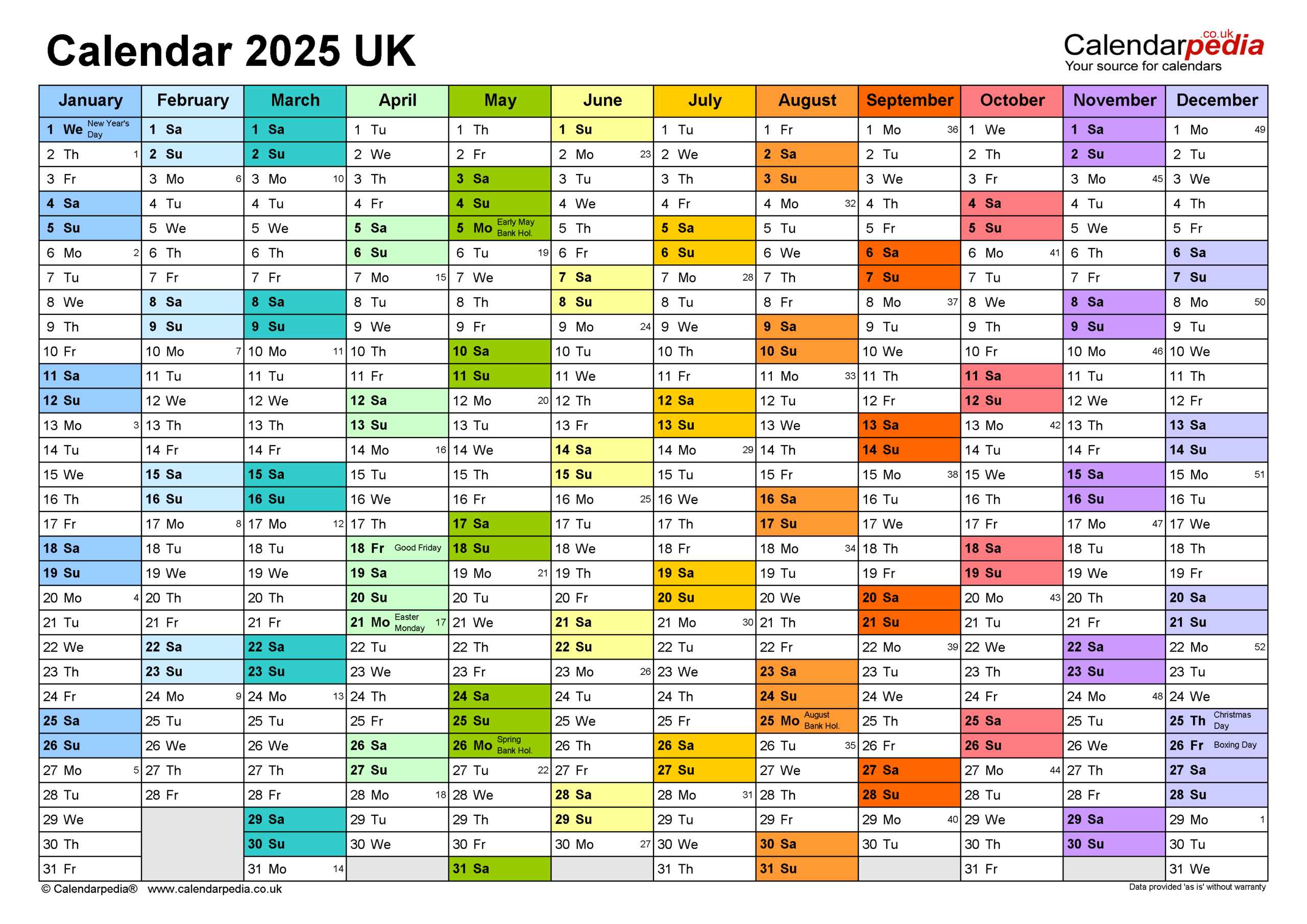 Calendar 2025 (Uk) - Free Printable Pdf Templates for A4 Calendar 2025 Printable