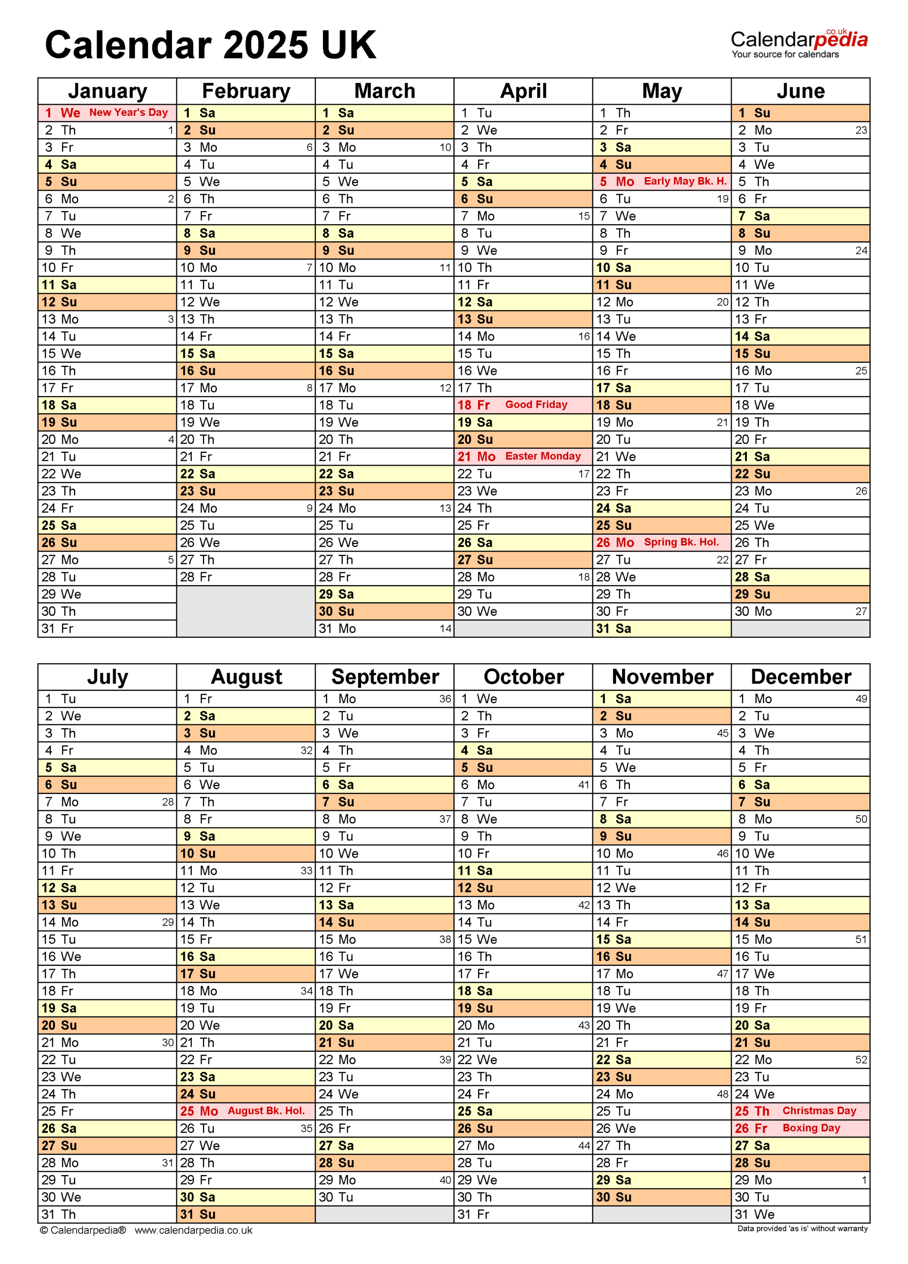 Calendar 2025 (Uk) - Free Printable Pdf Templates with regard to 2025 6 Month Calendar Printable