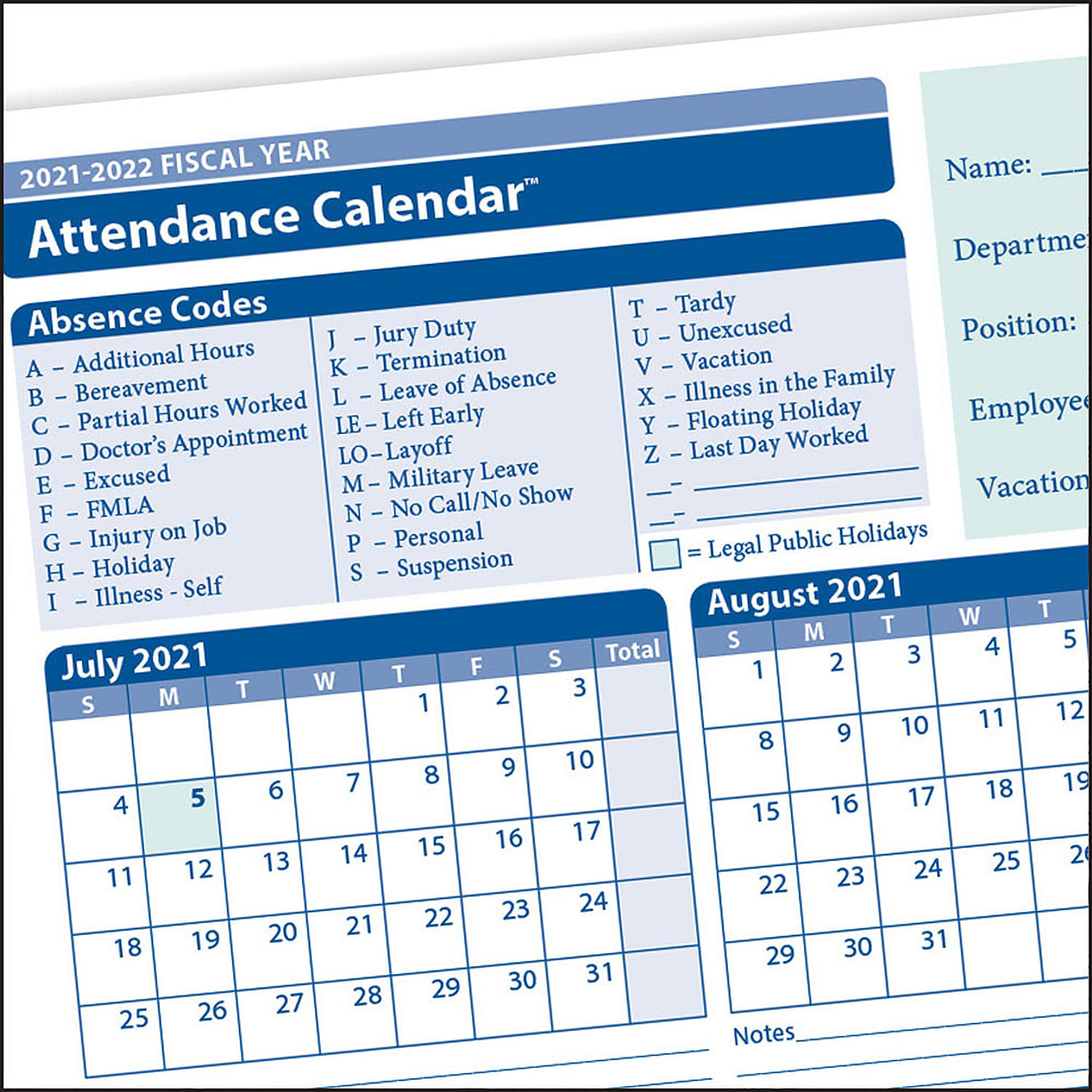 Complyright 2024-2025 Fiscal Year Attendance Calendar, Yellow, 8-1 intended for Complyright Attendance Calendar 2025