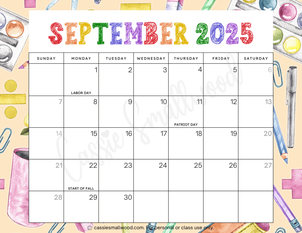 Cute 2025 Free Printable Monthly Calendars - Cassie Smallwood pertaining to Google Calendar 2025 With Holidays Printable