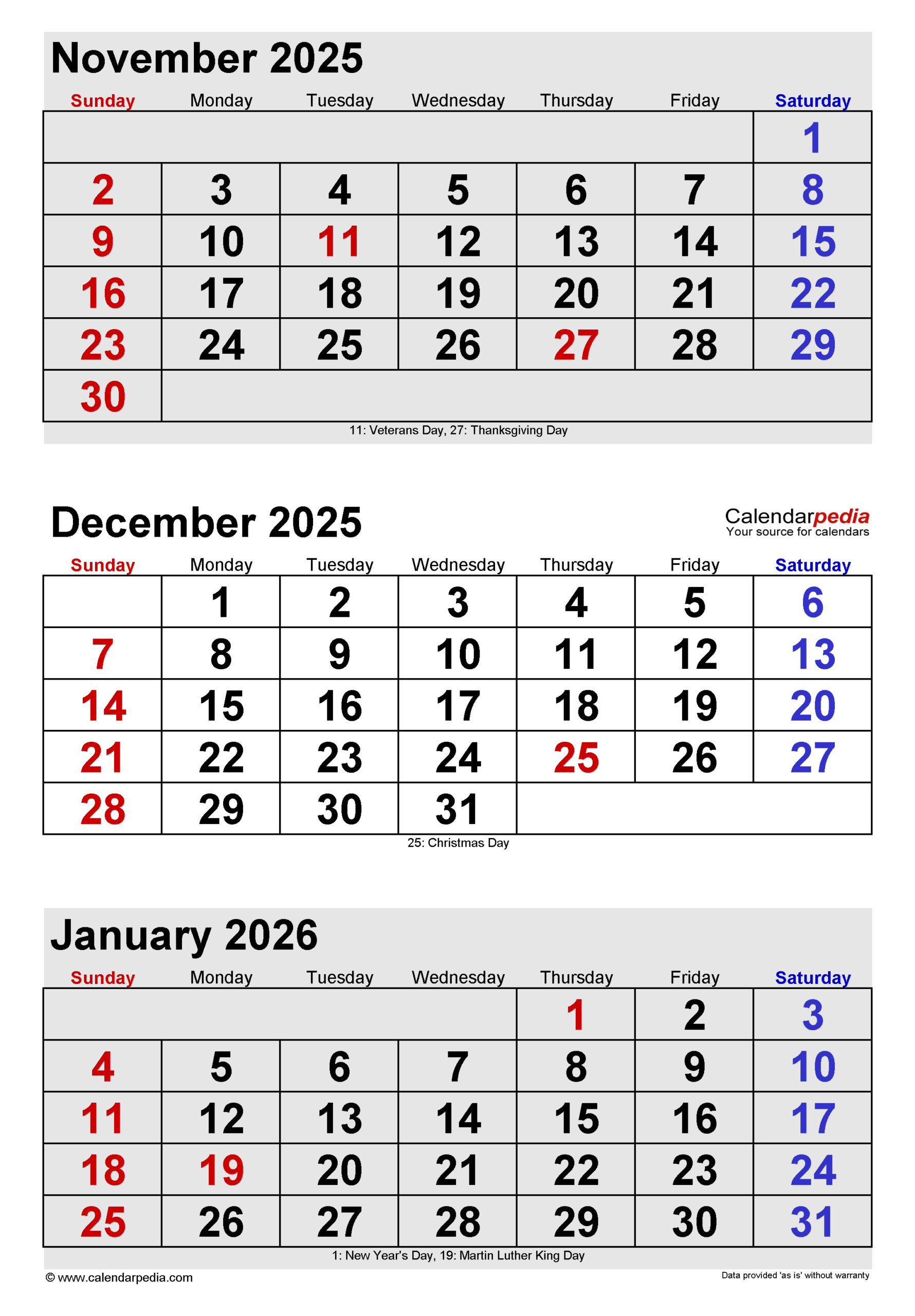 December 2025 Calendar | Templates For Word, Excel And Pdf in November December 2025 January 2025 Calendar Printable