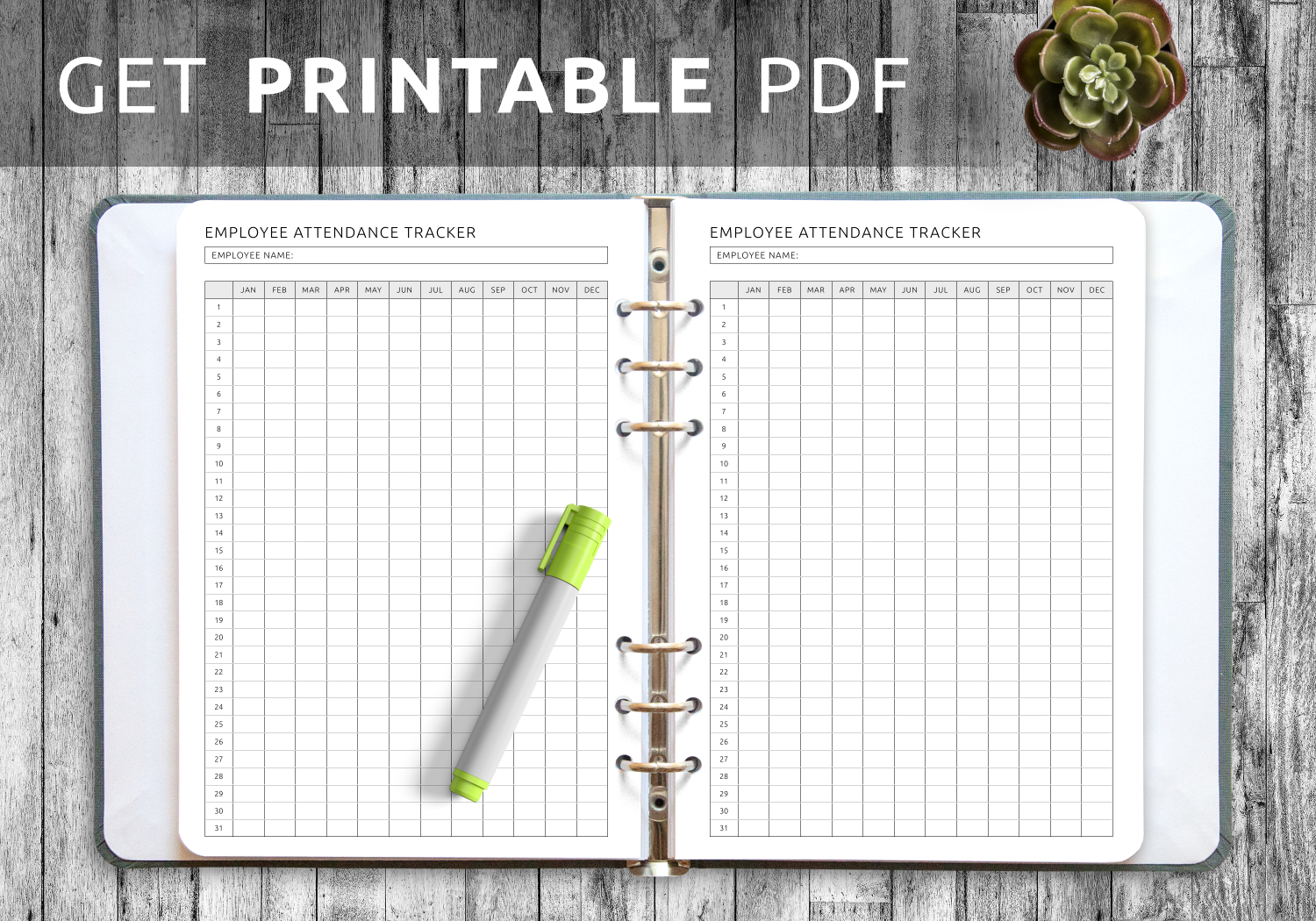 Download Printable Employee Attendance Tracker Template Pdf with regard to Printable Employee Attendance Calendar 2025