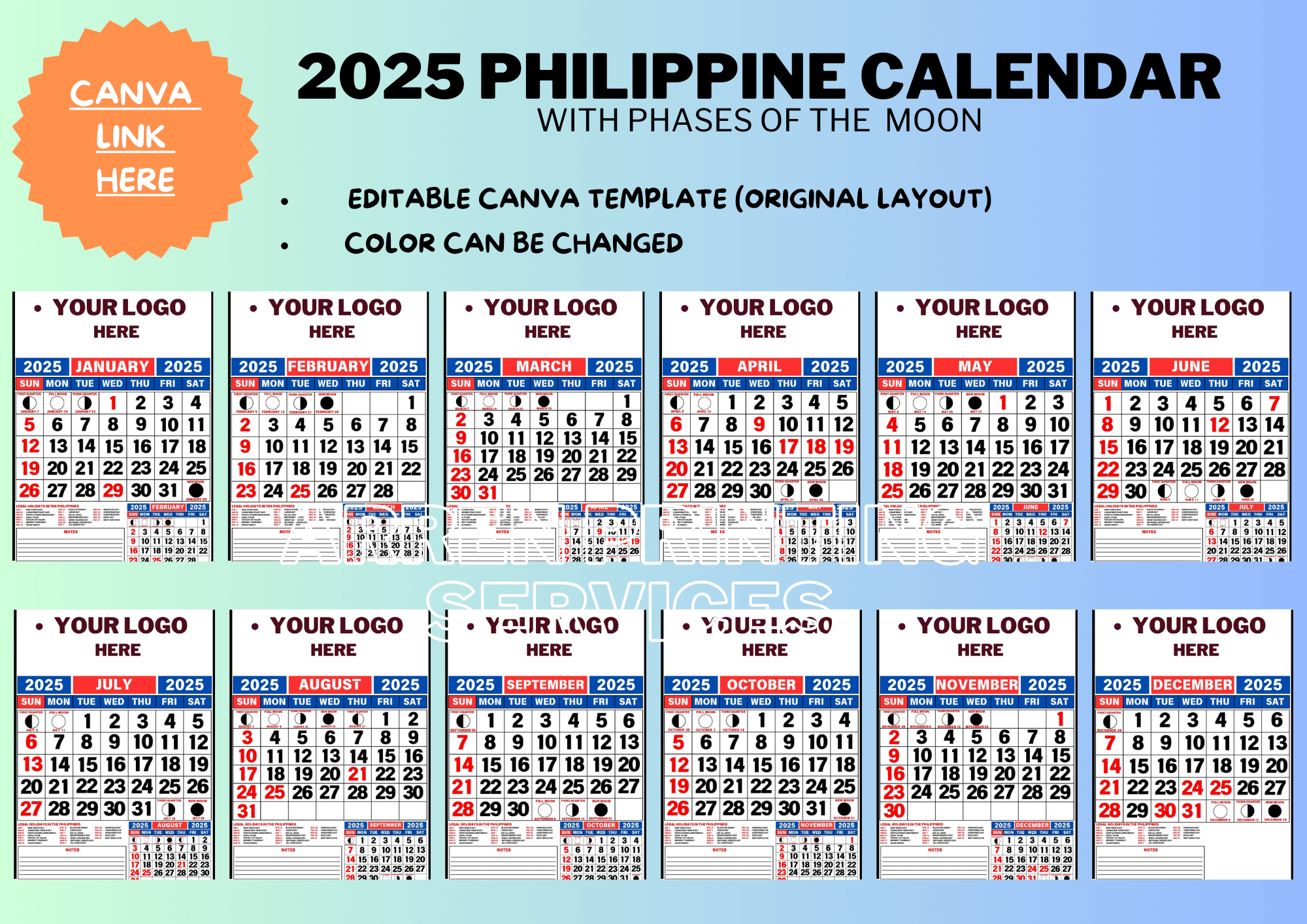 Editable 2025 Philippine Calendar Template (With And Without inside 2025 Calendar Philippines With Holidays Printable