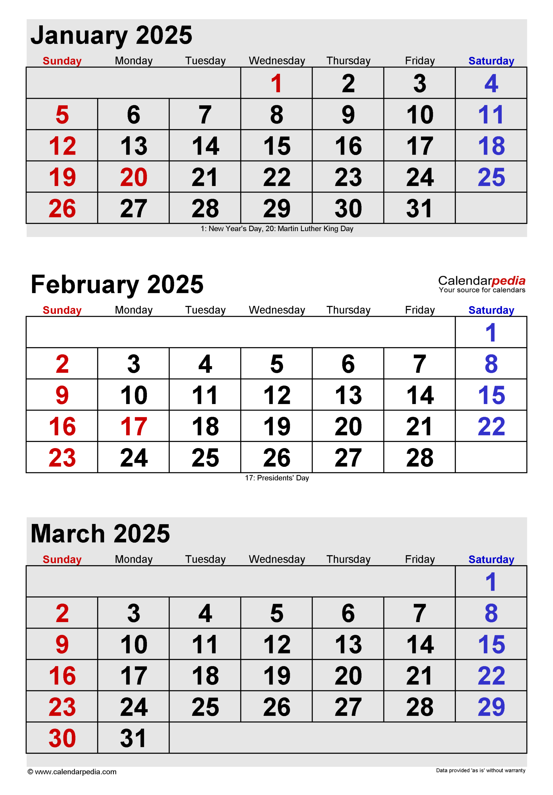 February 2025 Calendar | Templates For Word, Excel And Pdf inside January February March 2025 Calendar Printable