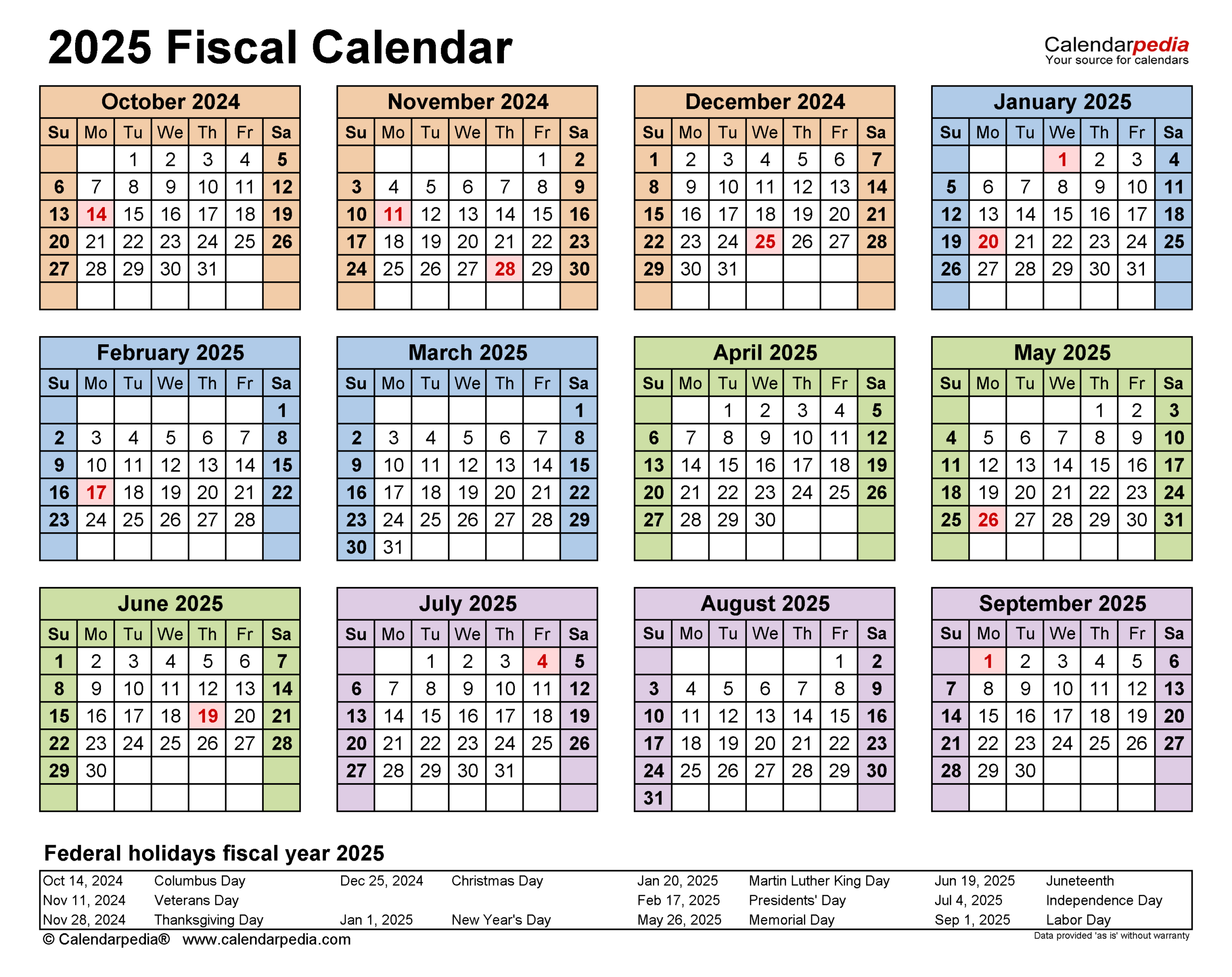 Fiscal Calendars 2025 - Free Printable Excel Templates throughout Fy 2025 Calendar Printable