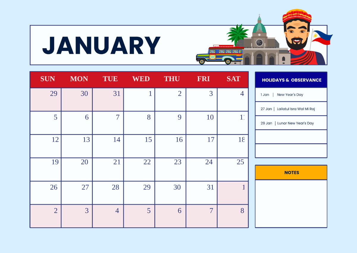 Free 2025 Calendar Philippine Holidays Template - Edit Online for 2025 Calendar Philippines With Holidays Printable