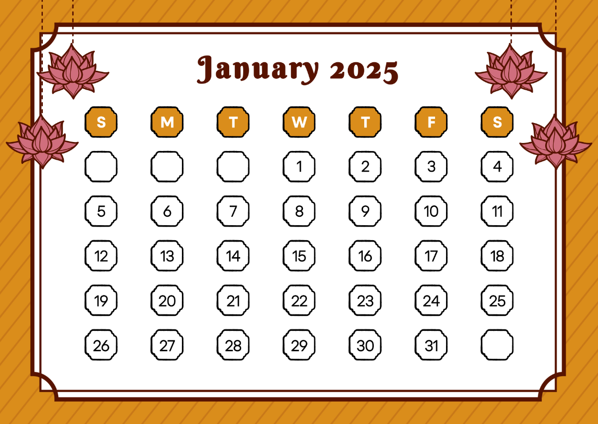 Free January 2025 Calendar With India Holidays Template - Edit for January 2025 Calendar With Indian Holidays Printable