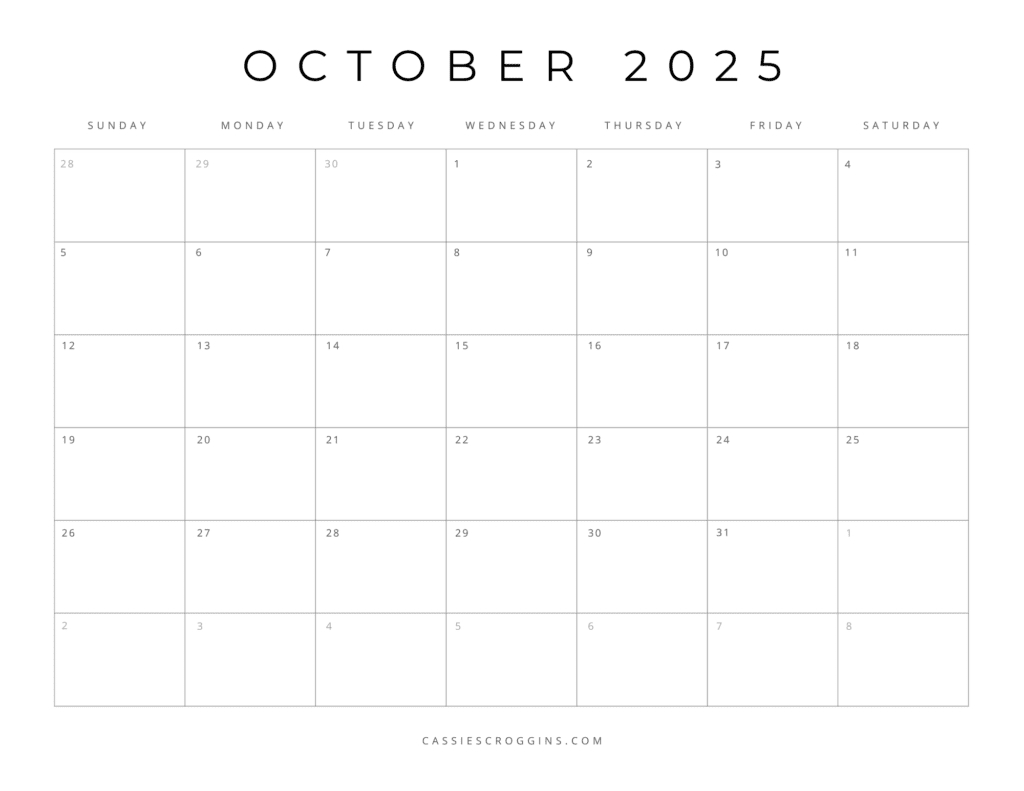 Free Printable 2025 Blank Calendar Templates (All 12 Months) pertaining to 2025 Printable Calendar By Month With Holidays