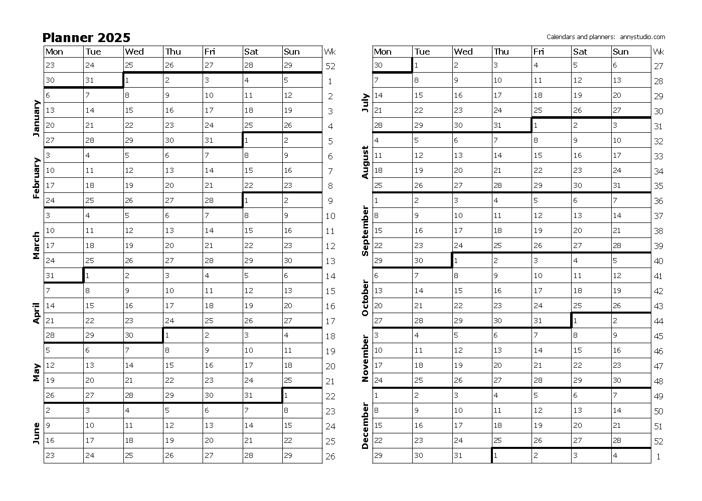 Free Printable Calendars And Planners 2025, 2026 And 2027 with 2025 Planner Calendar Printable