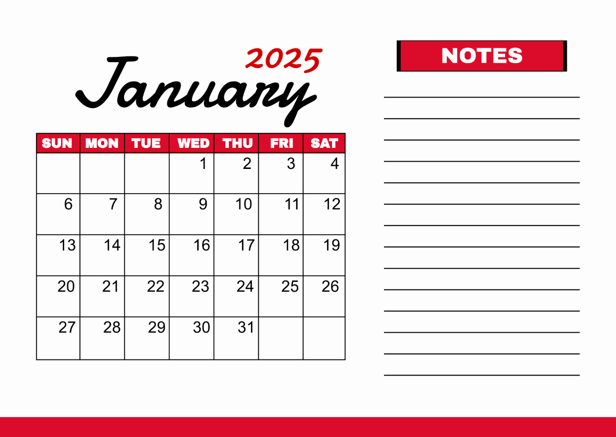 Free Printable January 2025 Calendar Template - Edit Online inside January 2025 Calendar Printable Edit