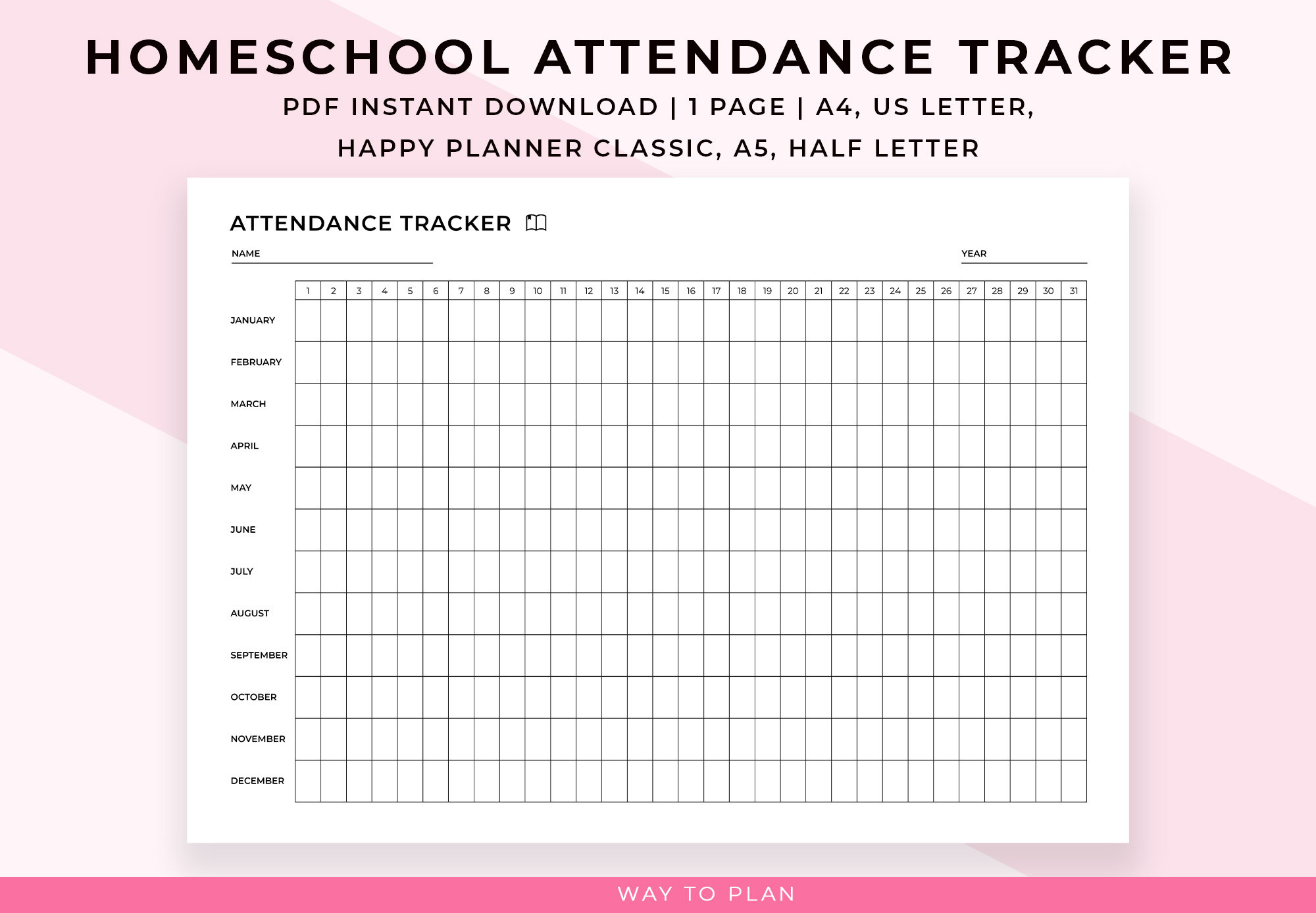 Homeschool Attendance Sheet Printable. Homeschool Attendance regarding 2025 Attendance Calendar Printable